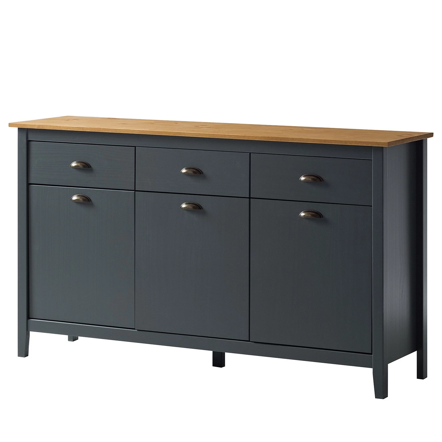 Maison Belfort Sideboard Rivery - Kiefer massiv - Anthrazit