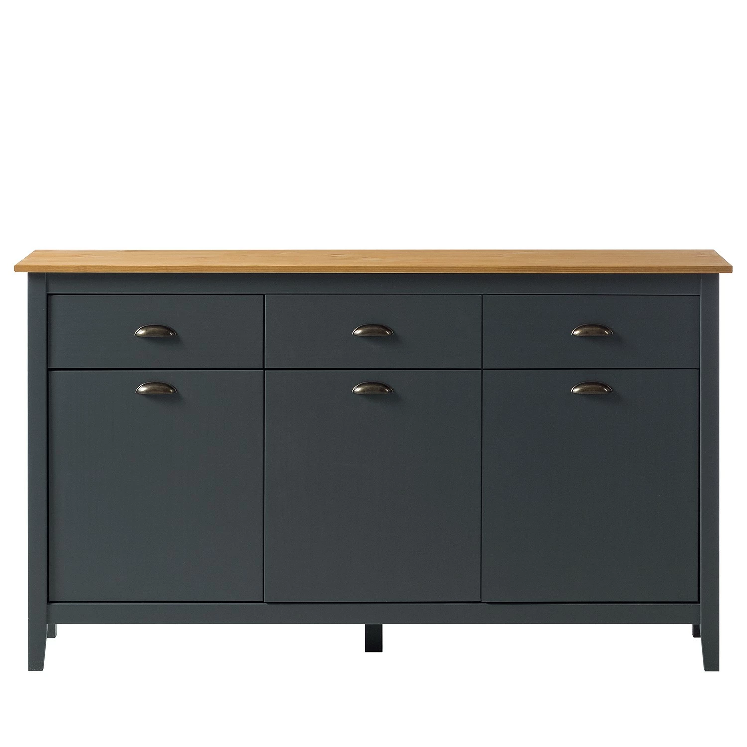 Maison Belfort Sideboard Rivery - Kiefer massiv - Anthrazit – Bild 3