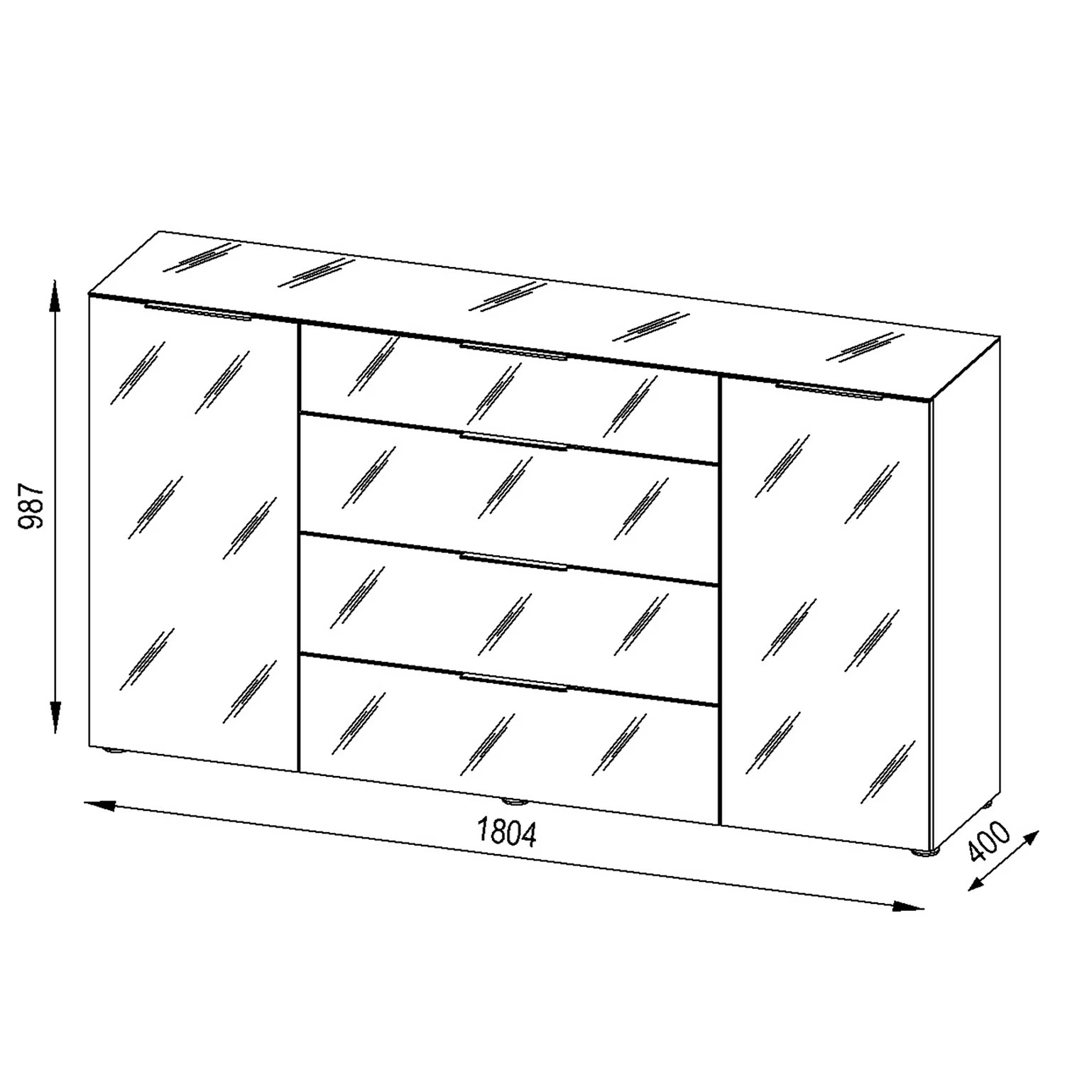 Maja Möbel Sideboard Trend I - Glas - Weiß – Bild 5