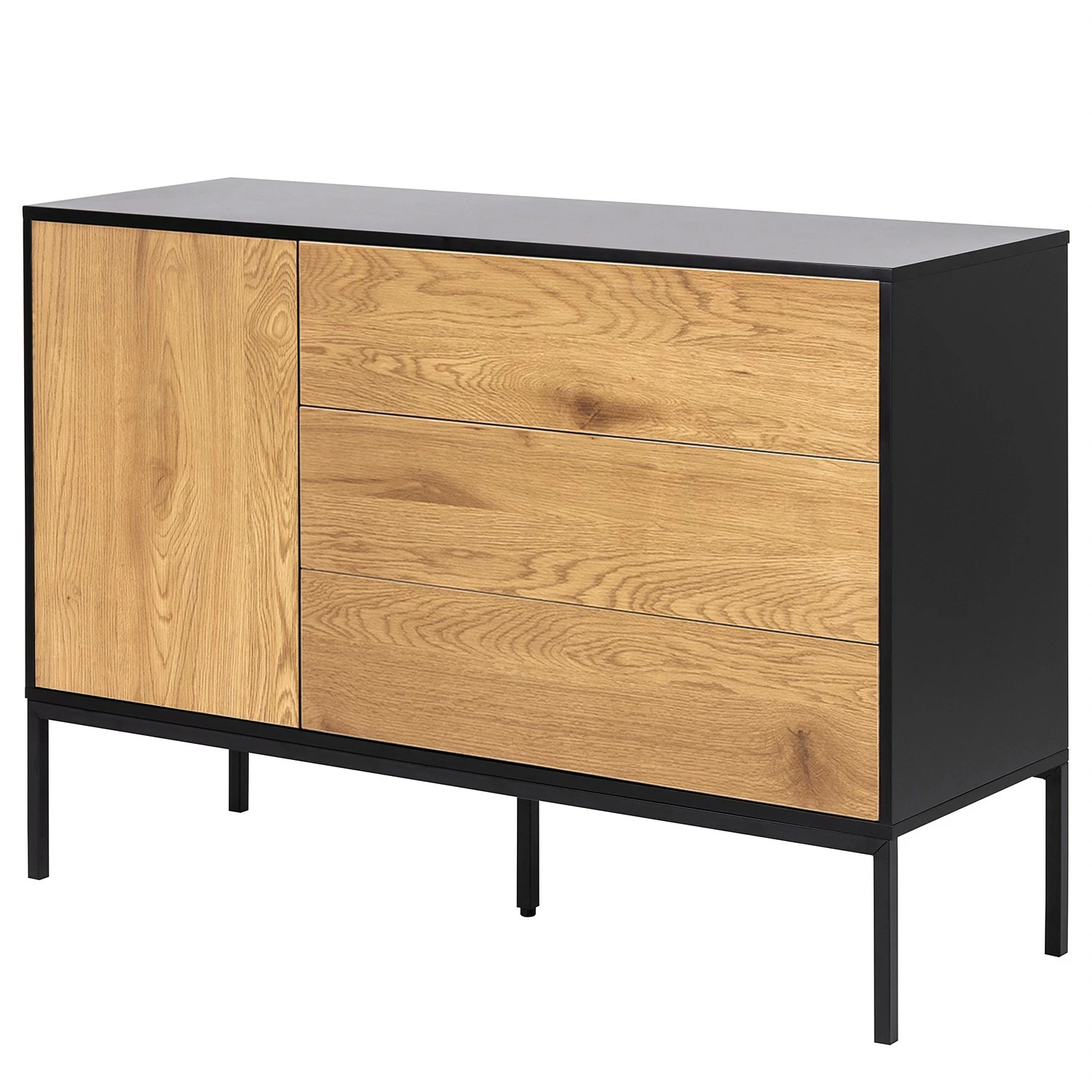 Red Living Sideboard Coogee II - Wildeiche Dekor / Schwarz