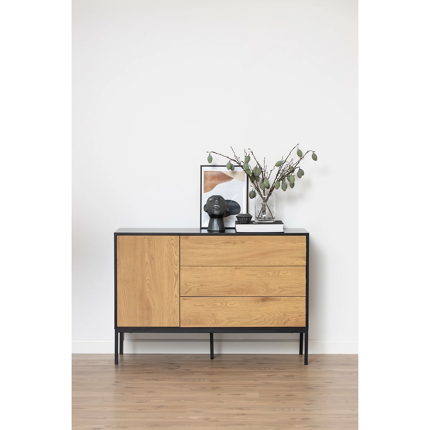 Red Living Sideboard Coogee II - Wildeiche Dekor / Schwarz – Bild 2