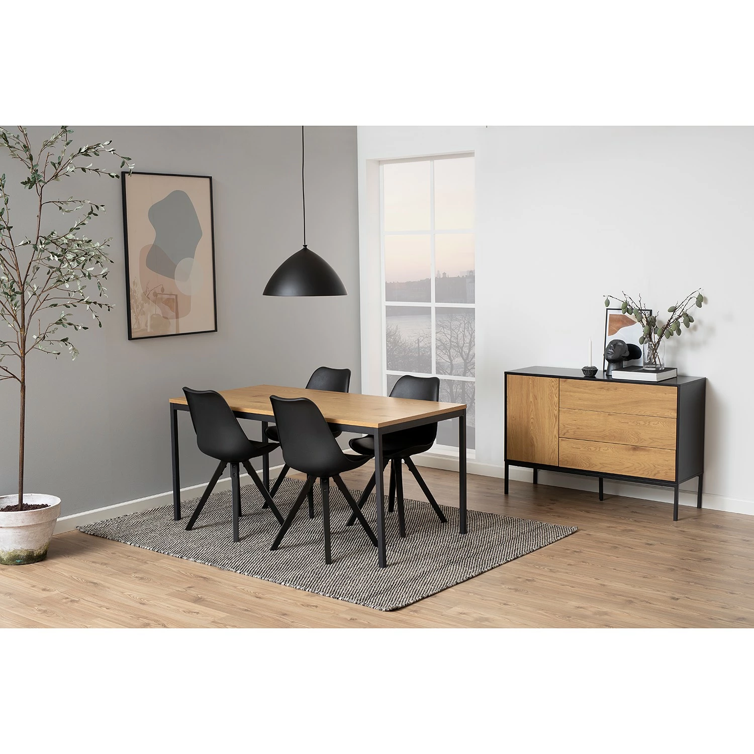 Red Living Sideboard Coogee II - Wildeiche Dekor / Schwarz – Bild 3