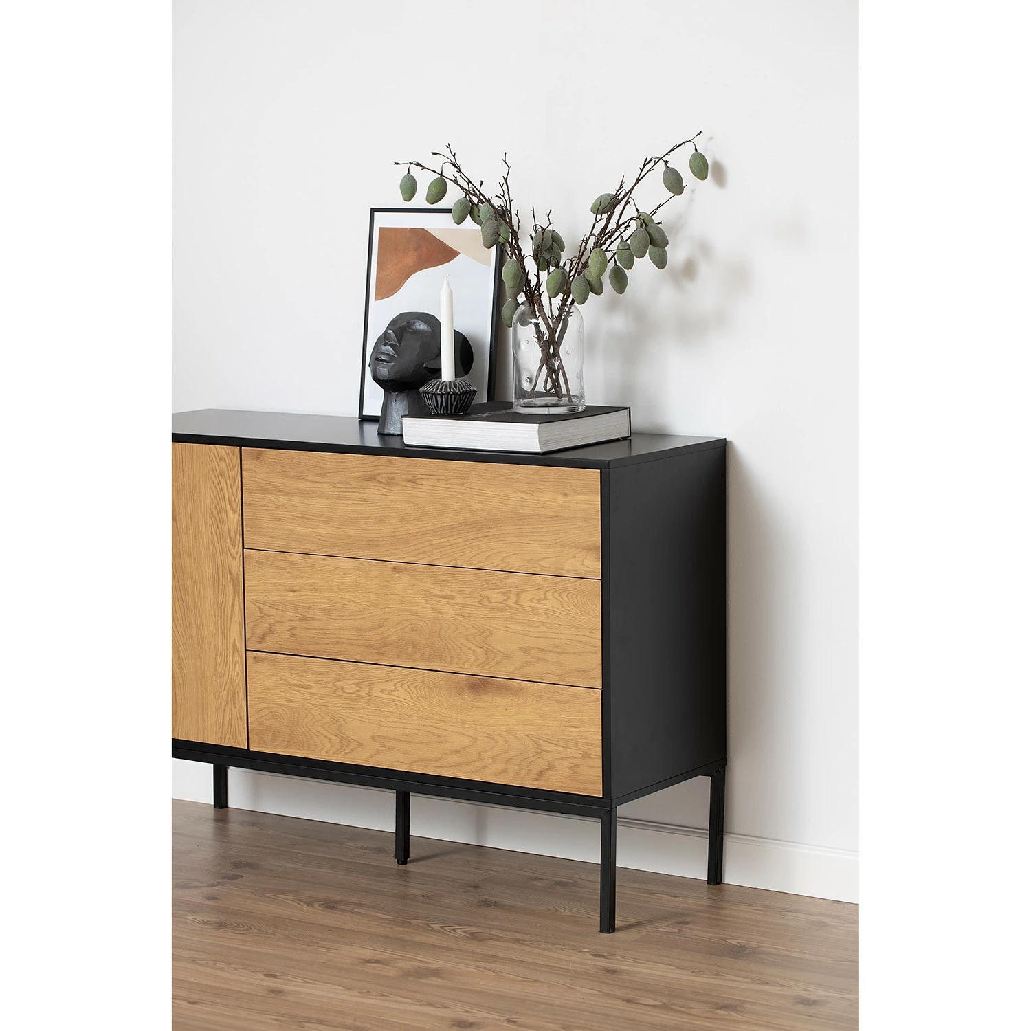 Red Living Sideboard Coogee II - Wildeiche Dekor / Schwarz – Bild 5