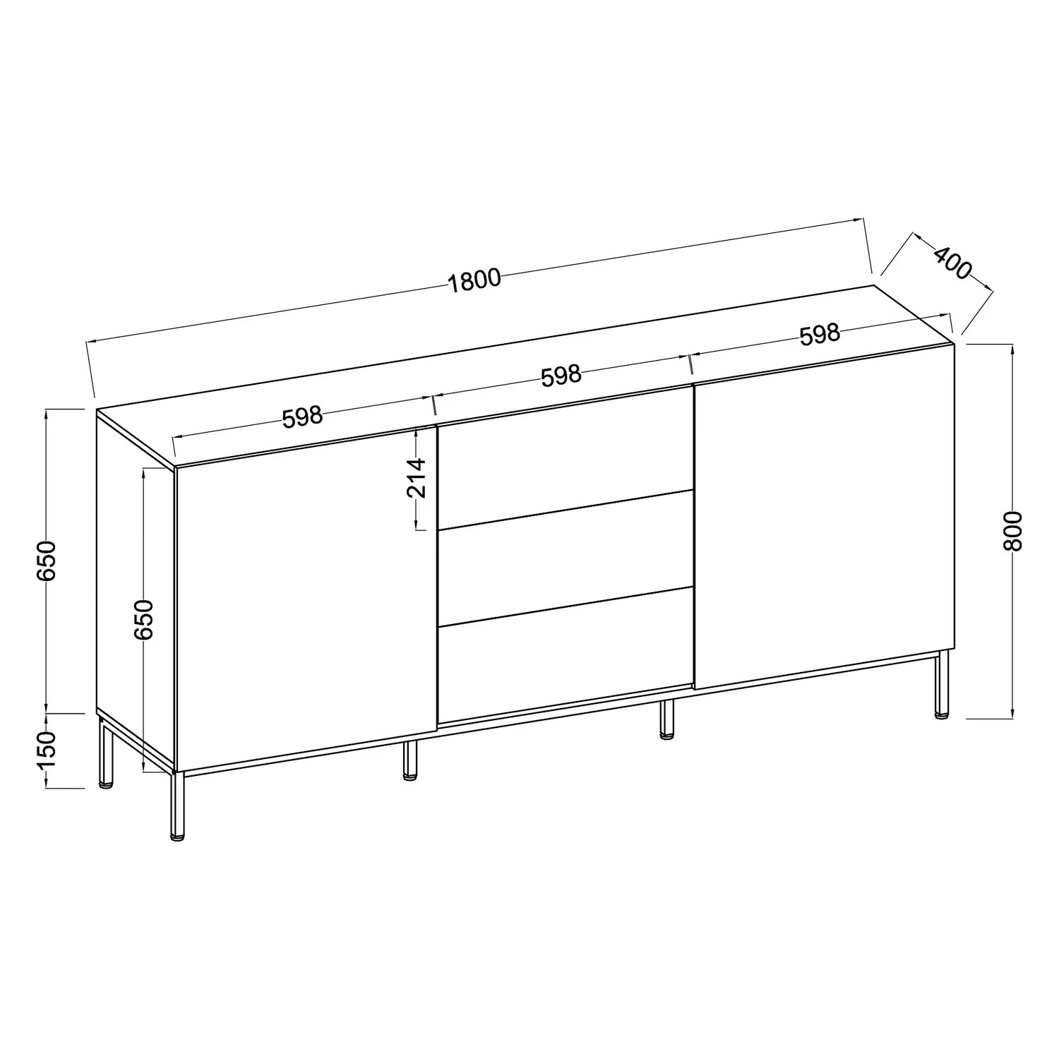 Fredriks Sideboard Meon - Weiß – Bild 20