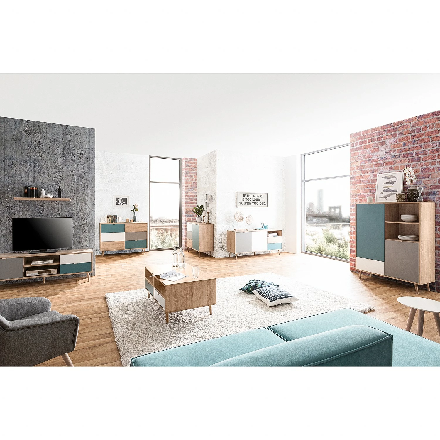 Norrwood Sideboard Bibury I - Mehrfarbig / Eiche Sonoma Dekor – Bild 3