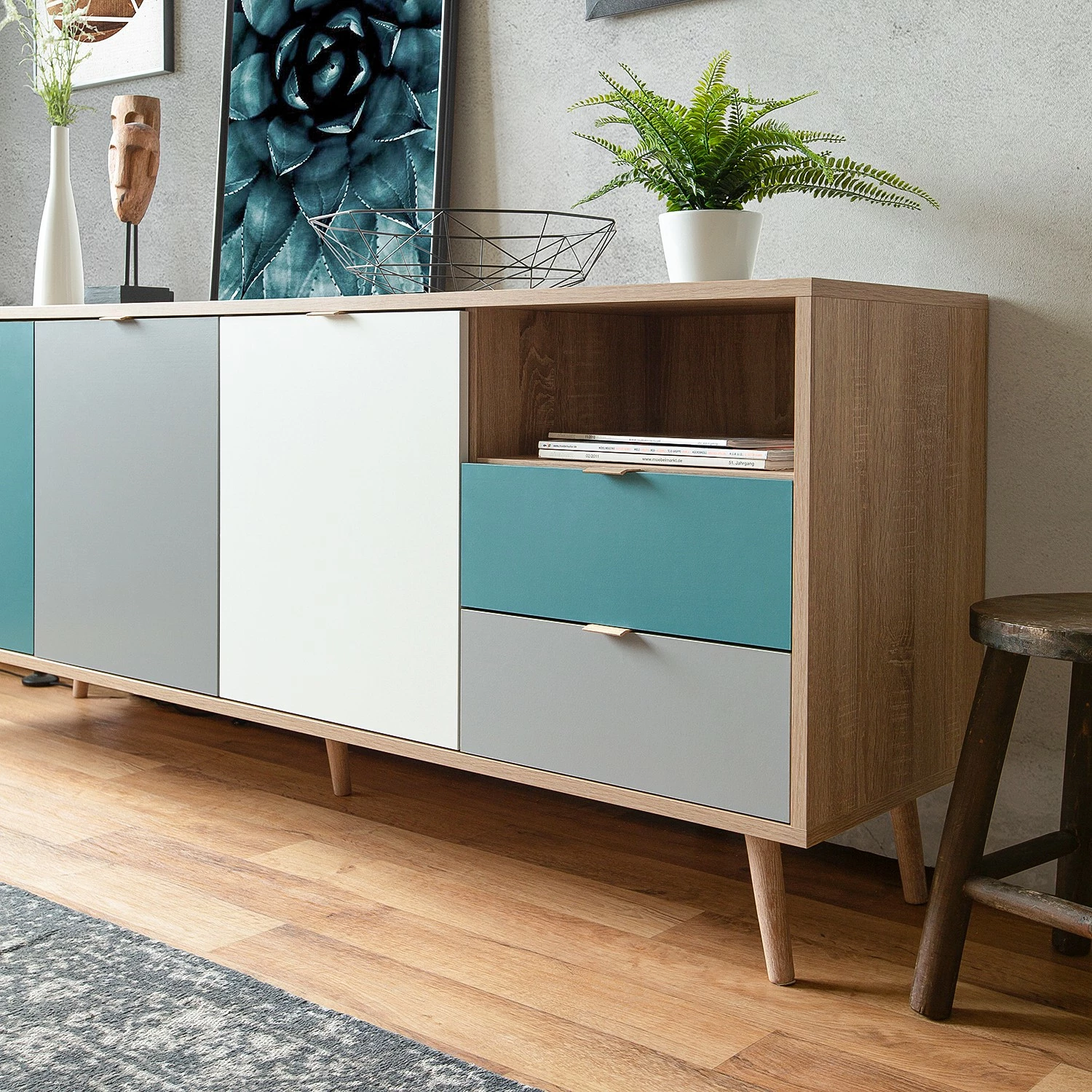 Norrwood Sideboard Bibury II - Mehrfarbig / Eiche Sonoma Dekor – Bild 13