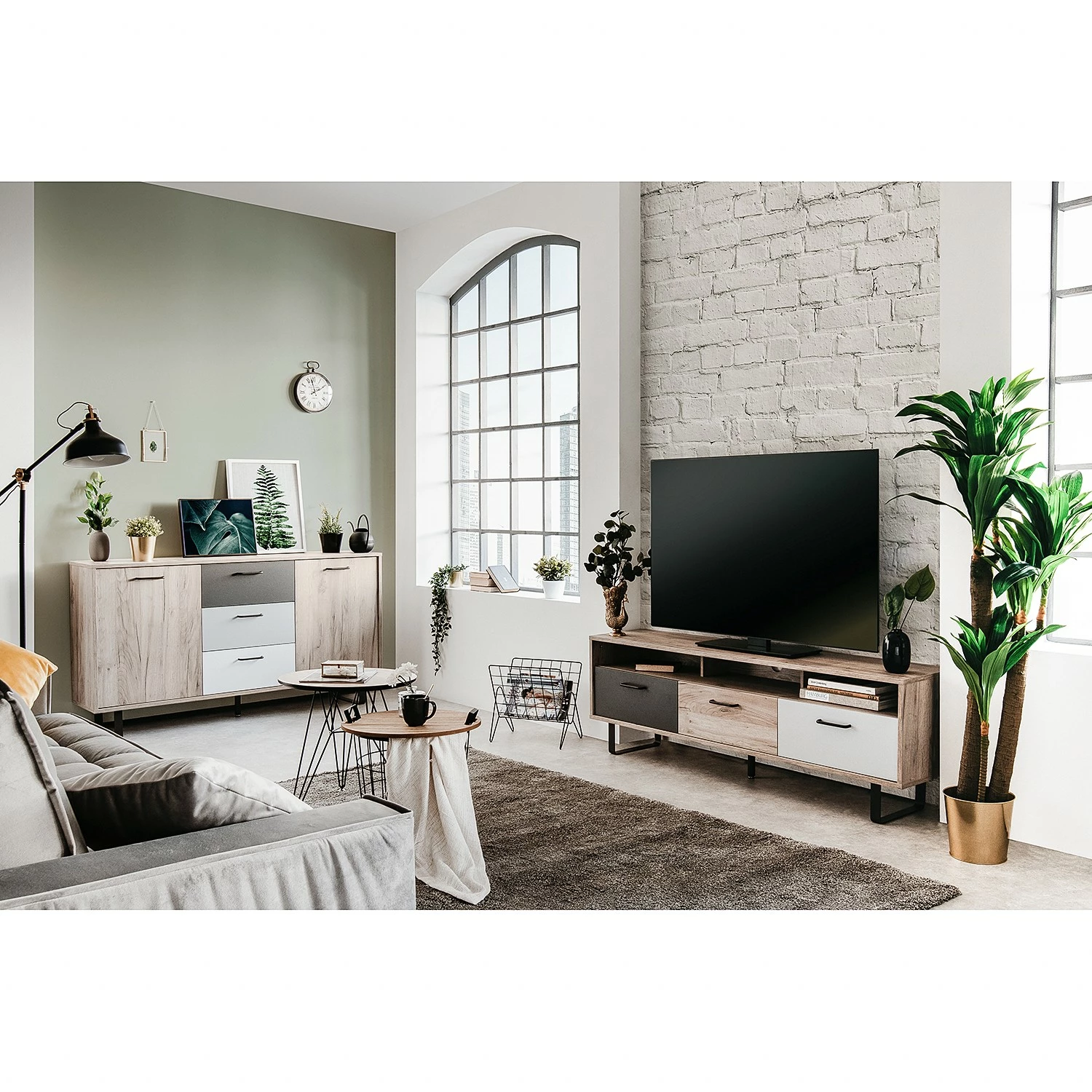 Norrwood Sideboard Brookton - Mehrfarbig / Eiche Dekor – Bild 9