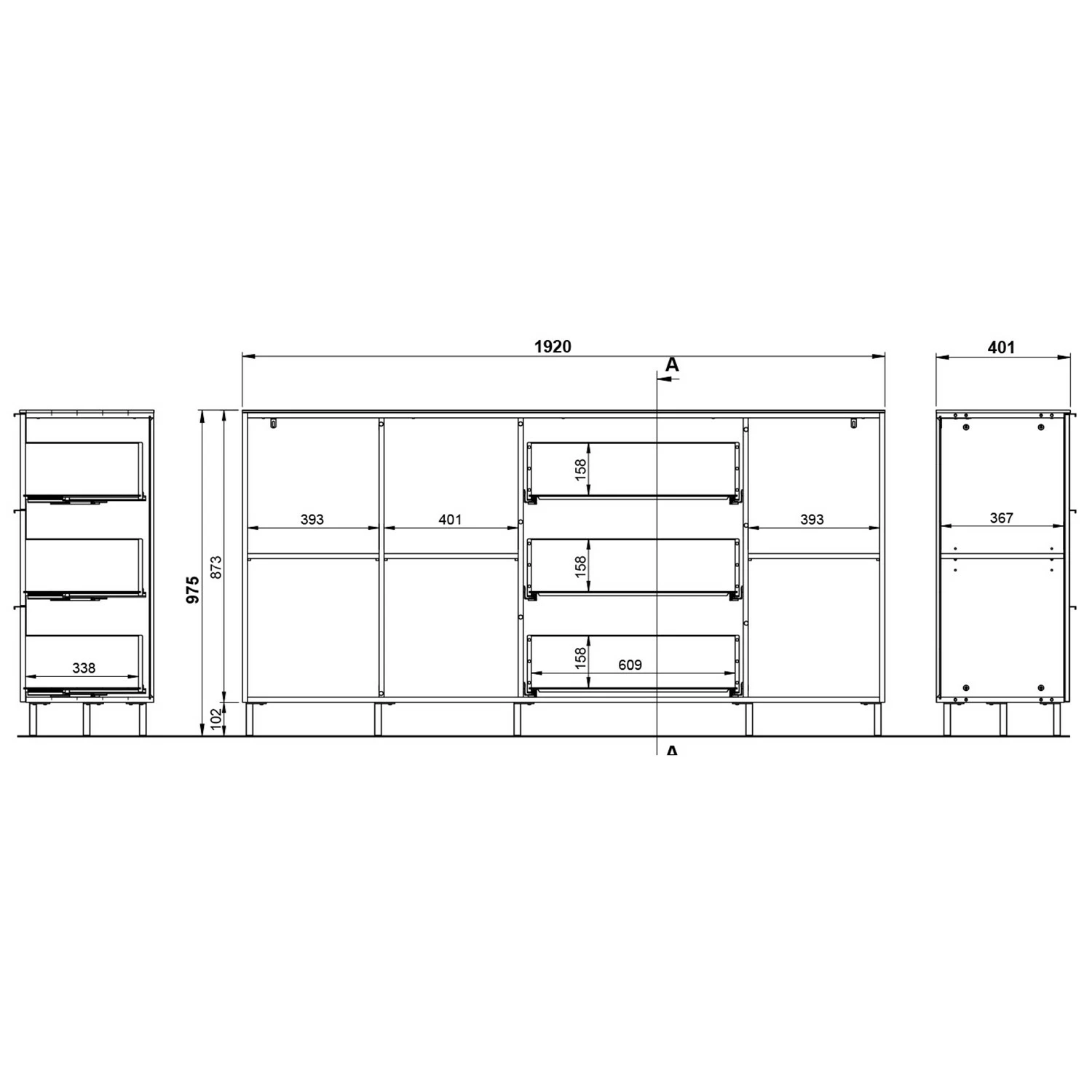 Germania Sideboard California II - Weiß – Bild 11