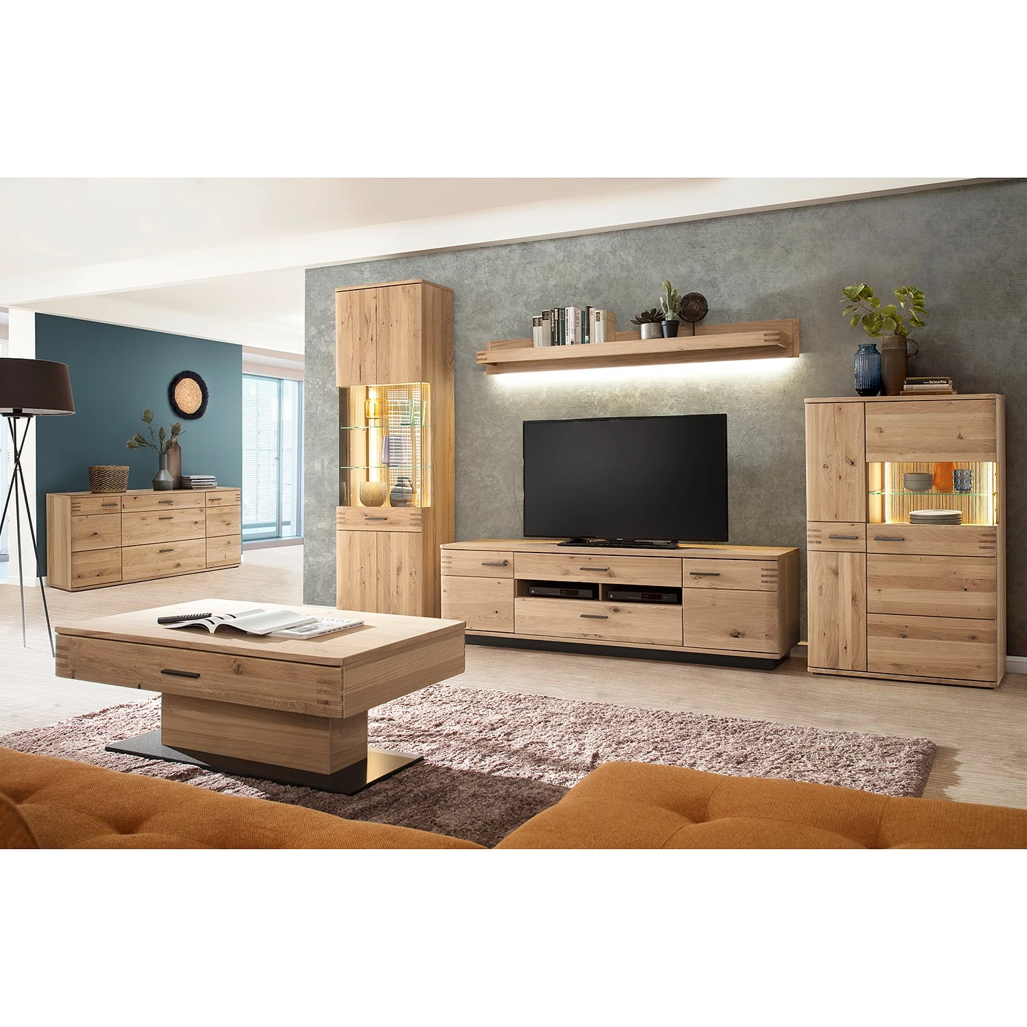 Loftscape Sideboard Salvo - Eiche teilmassiv - Balkeneiche Bianco / Grau – Bild 6