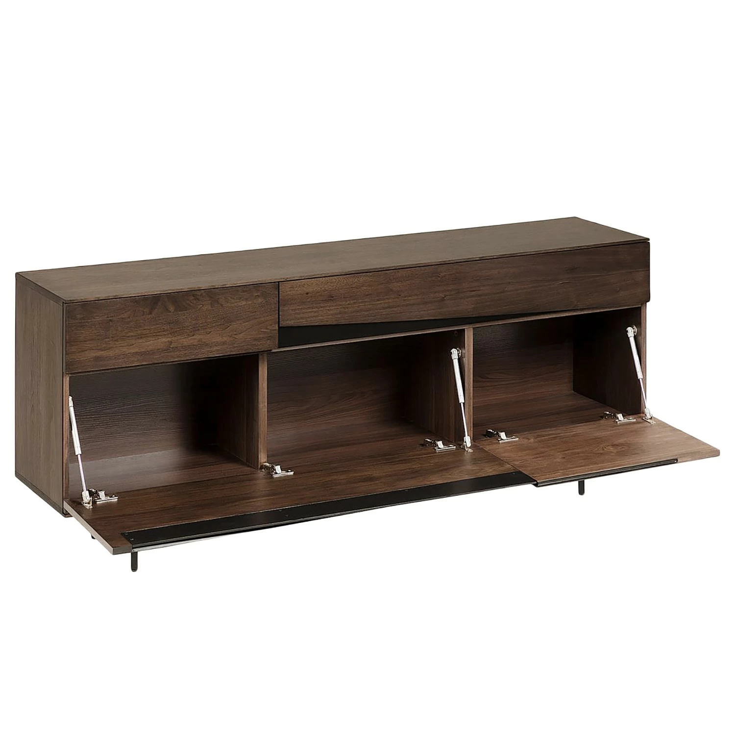 Red Living Sideboard Kluuvi - Echtholzfurnier - Walnuss / Schwarz – Bild 5