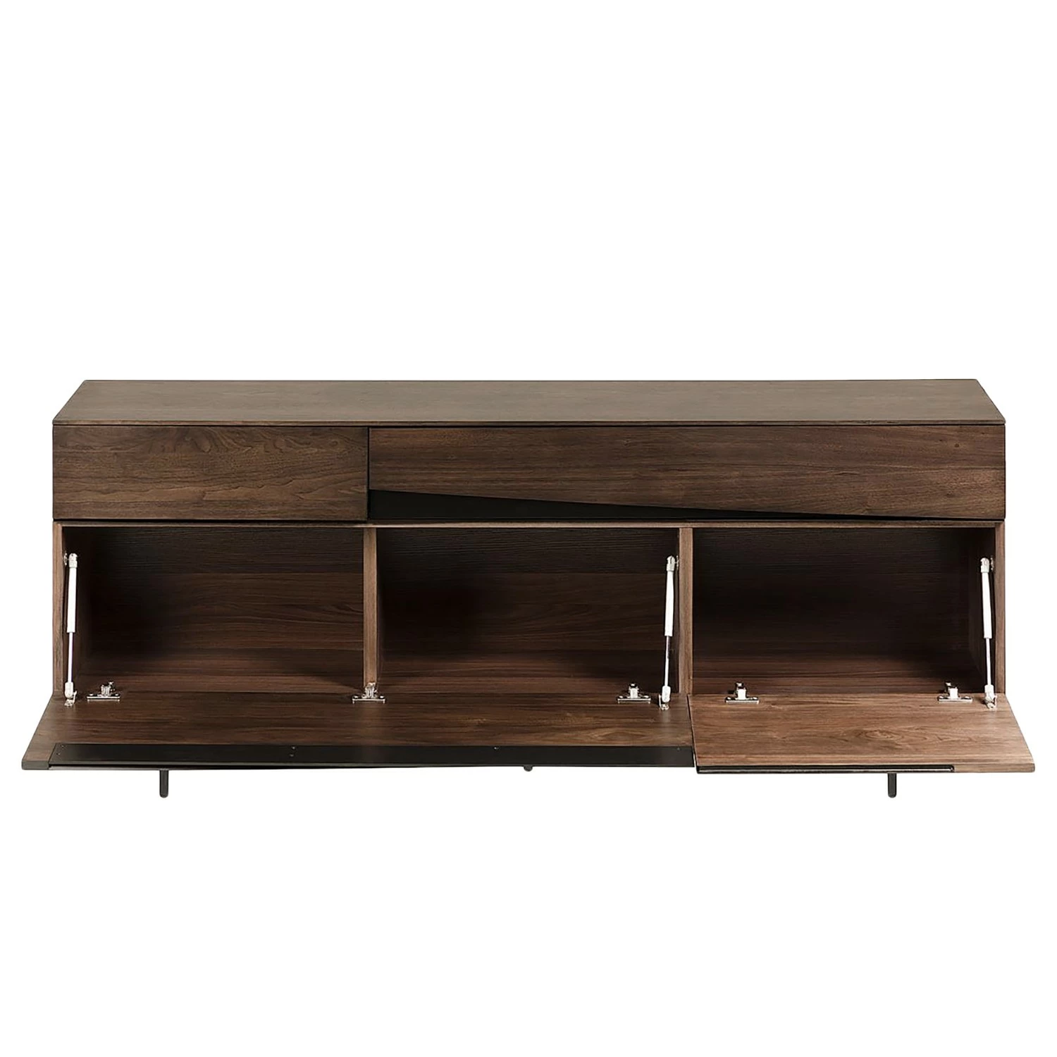 Red Living Sideboard Kluuvi - Echtholzfurnier - Walnuss / Schwarz – Bild 6