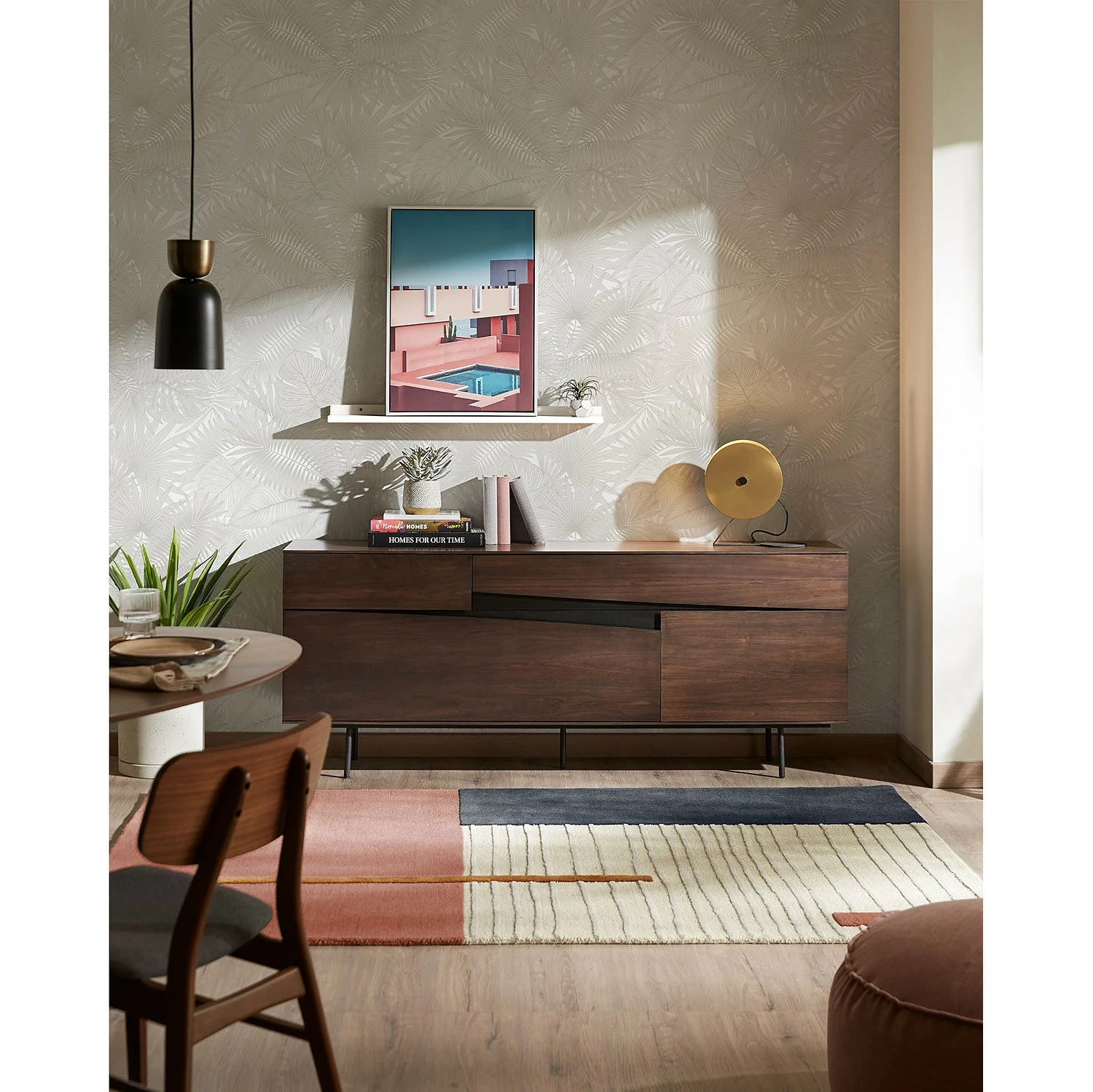 Red Living Sideboard Kluuvi - Echtholzfurnier - Walnuss / Schwarz – Bild 2