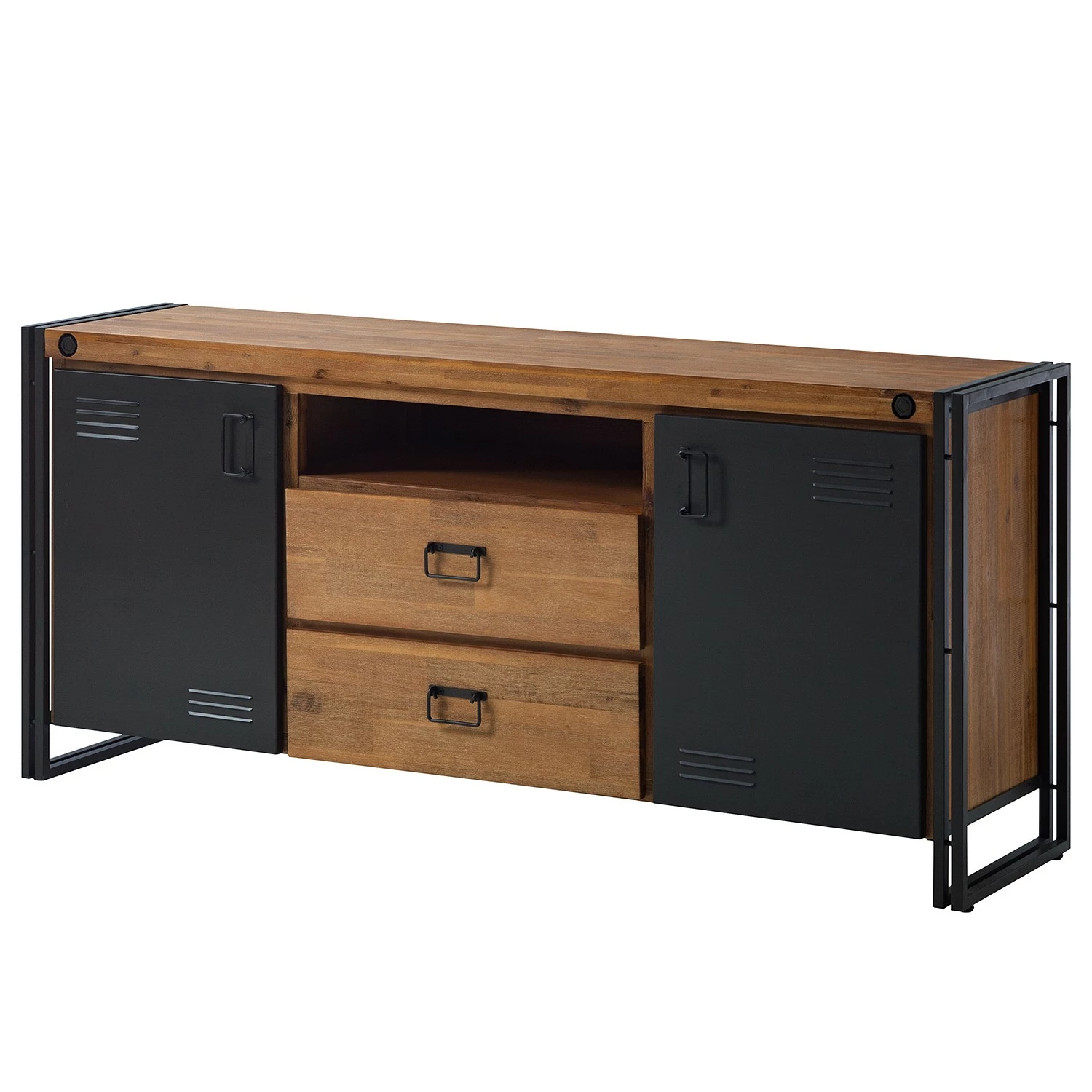 Ars manufacti Sideboard Manchester V - Akazie massiv / Metall - Akazie / Anthrazit
