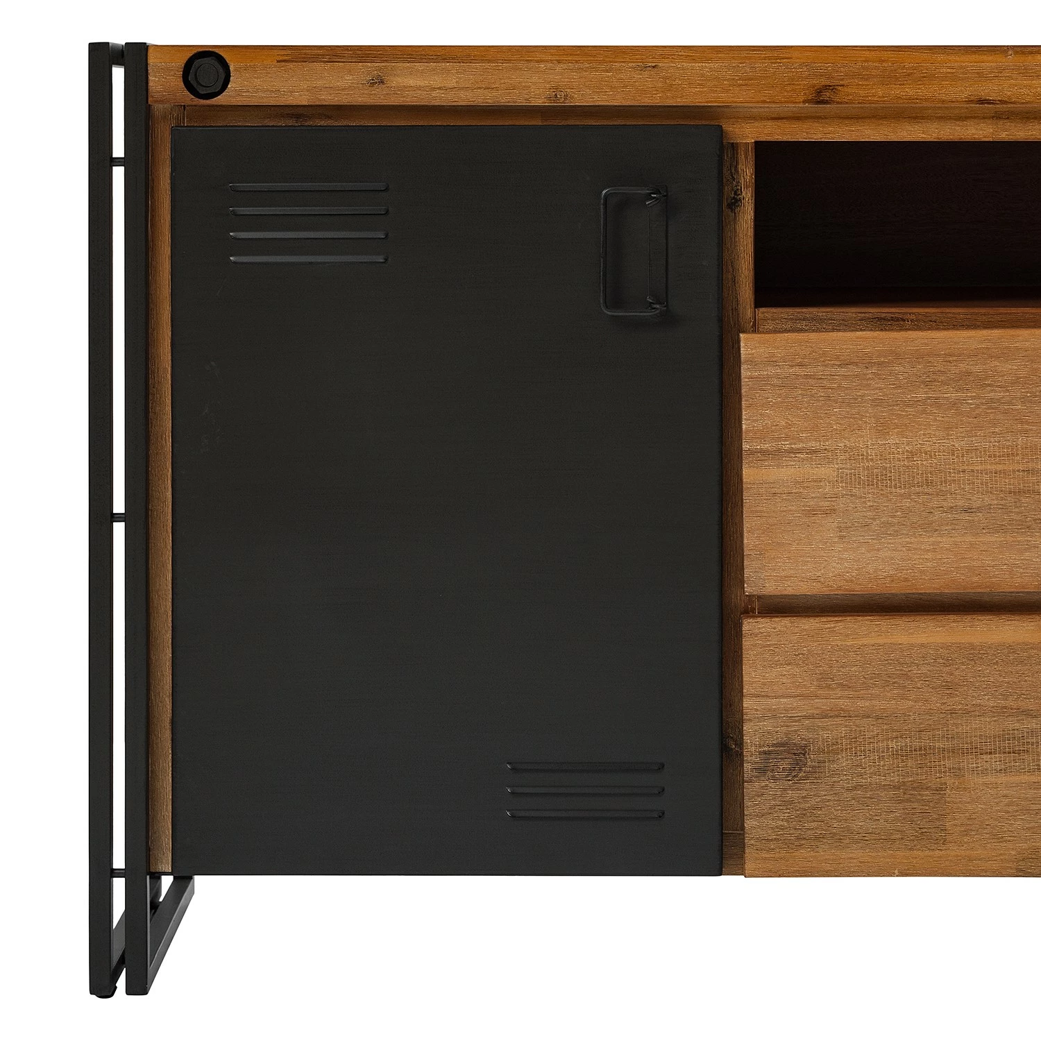 Ars manufacti Sideboard Manchester V - Akazie massiv / Metall - Akazie / Anthrazit – Bild 8