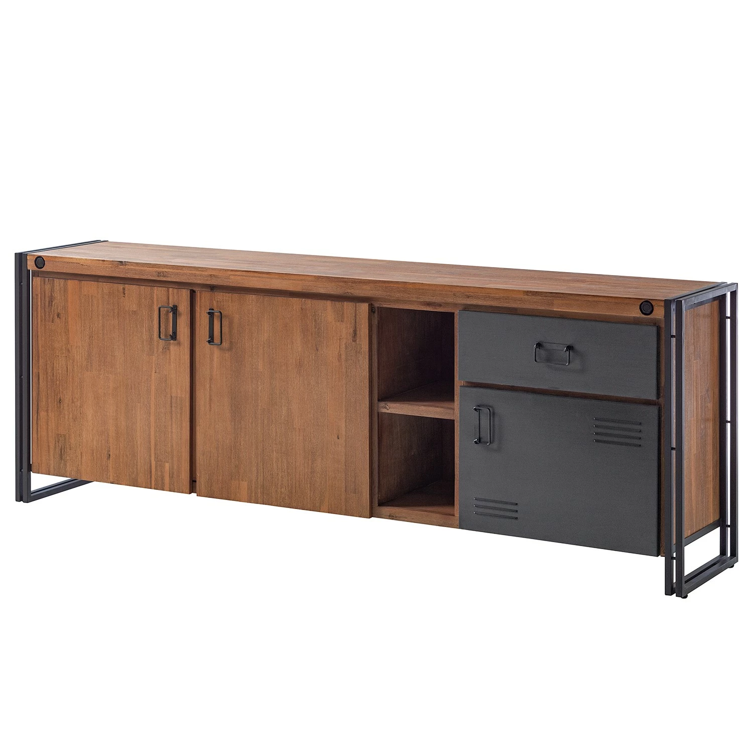 Ars manufacti Sideboard Manchester VI - Akazie massiv / Metall - Akazie / Anthrazit