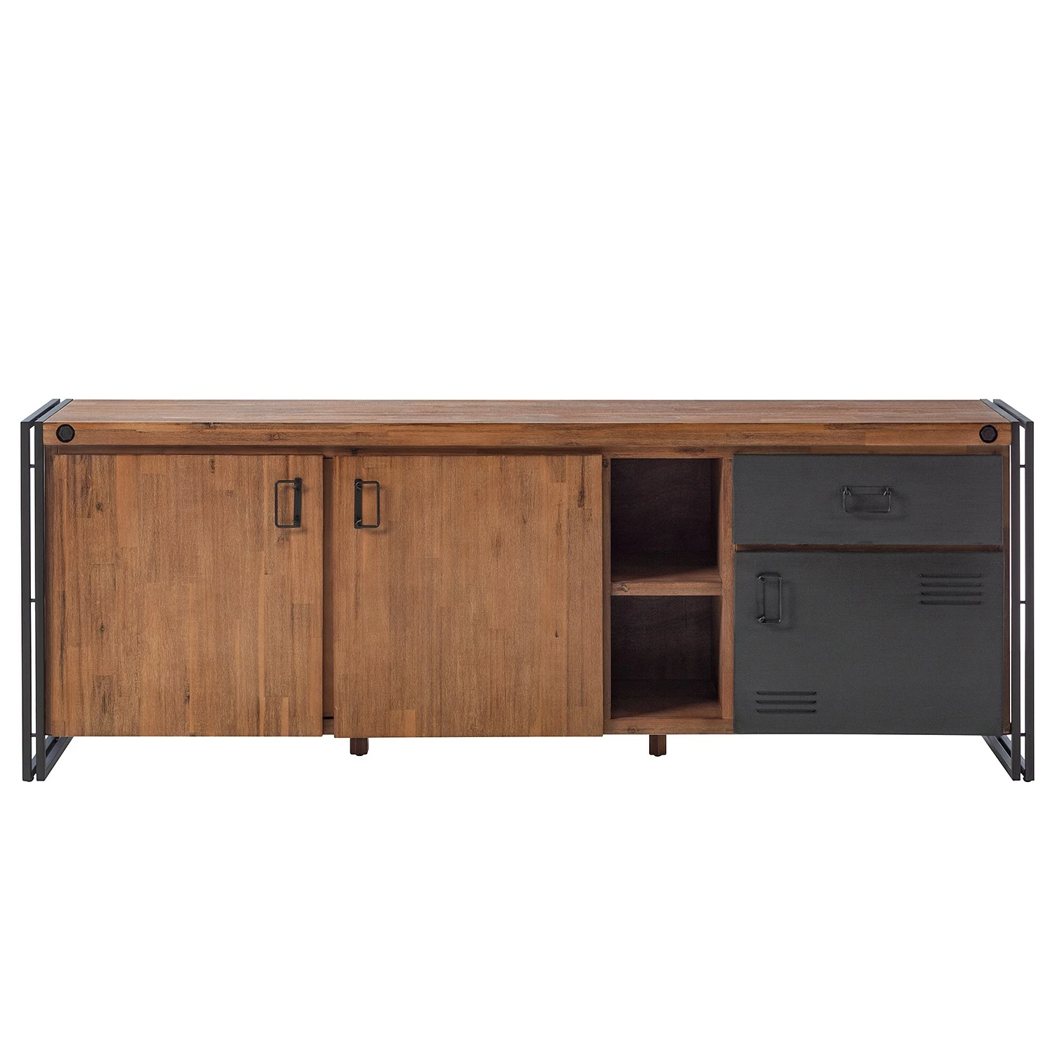 Ars manufacti Sideboard Manchester VI - Akazie massiv / Metall - Akazie / Anthrazit – Bild 3