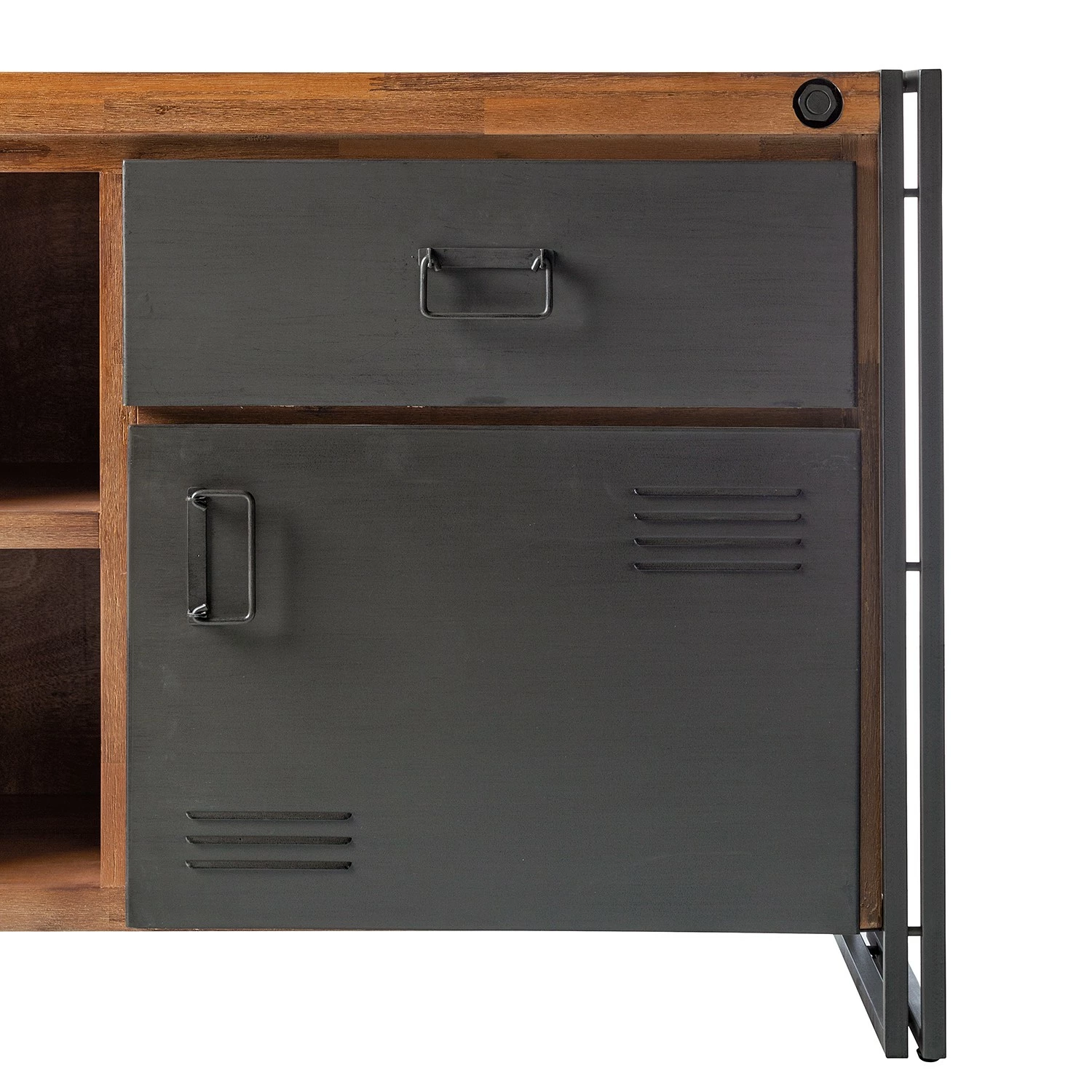 Ars manufacti Sideboard Manchester VI - Akazie massiv / Metall - Akazie / Anthrazit – Bild 8