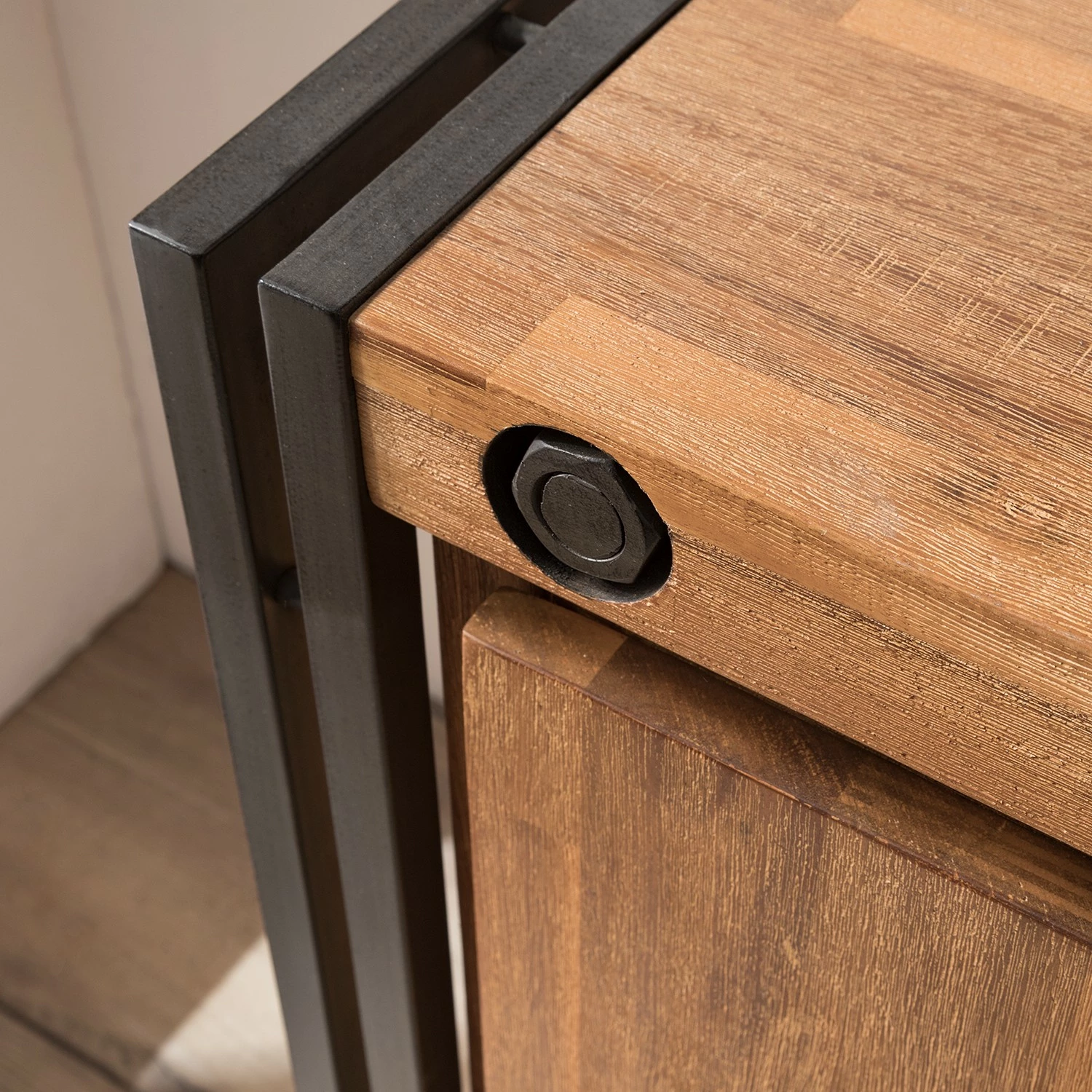 Ars manufacti Sideboard Manchester VI - Akazie massiv / Metall - Akazie / Anthrazit – Bild 14