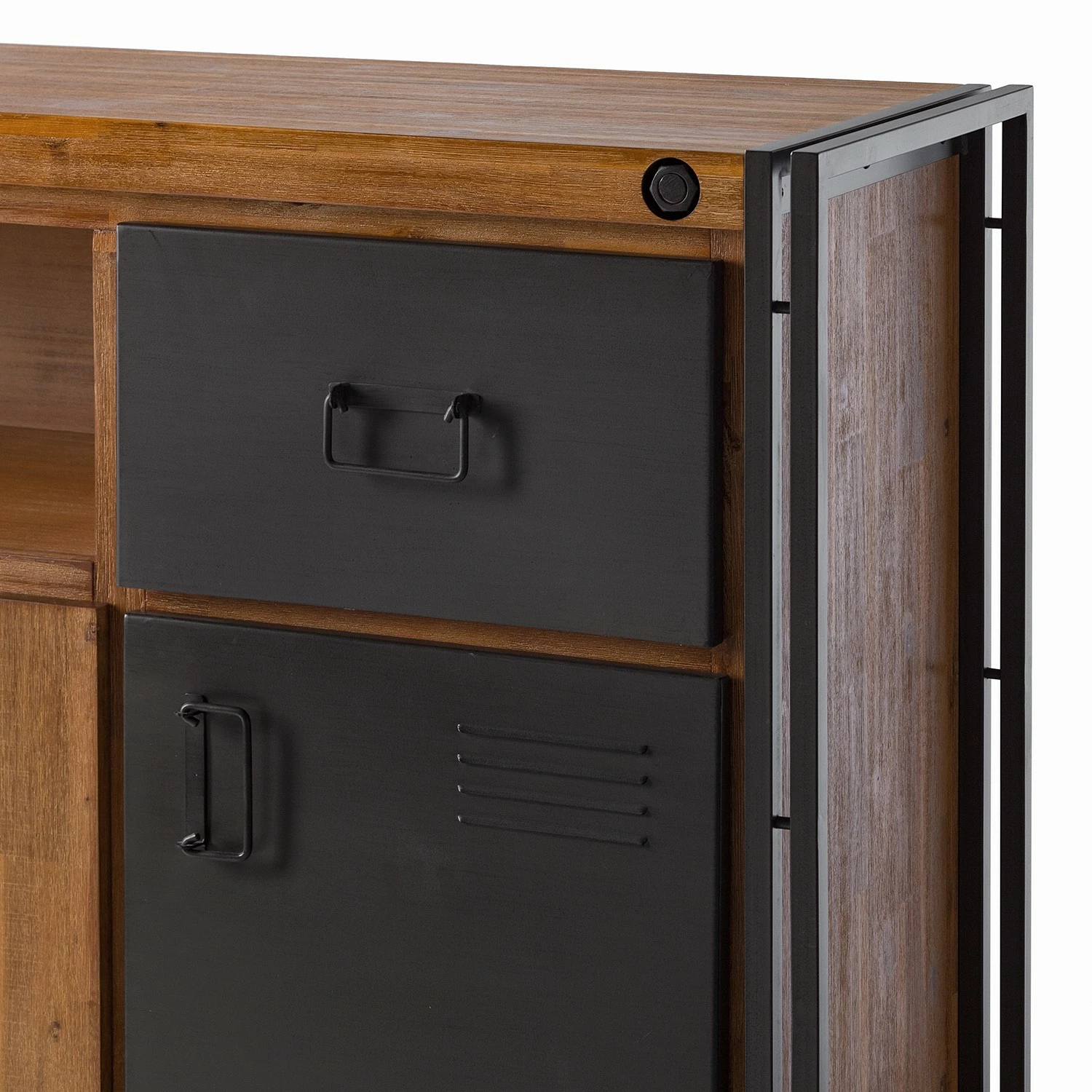 Ars manufacti Sideboard Manchester VII - Akazie massiv / Metall - Akazie / Anthrazit – Bild 5