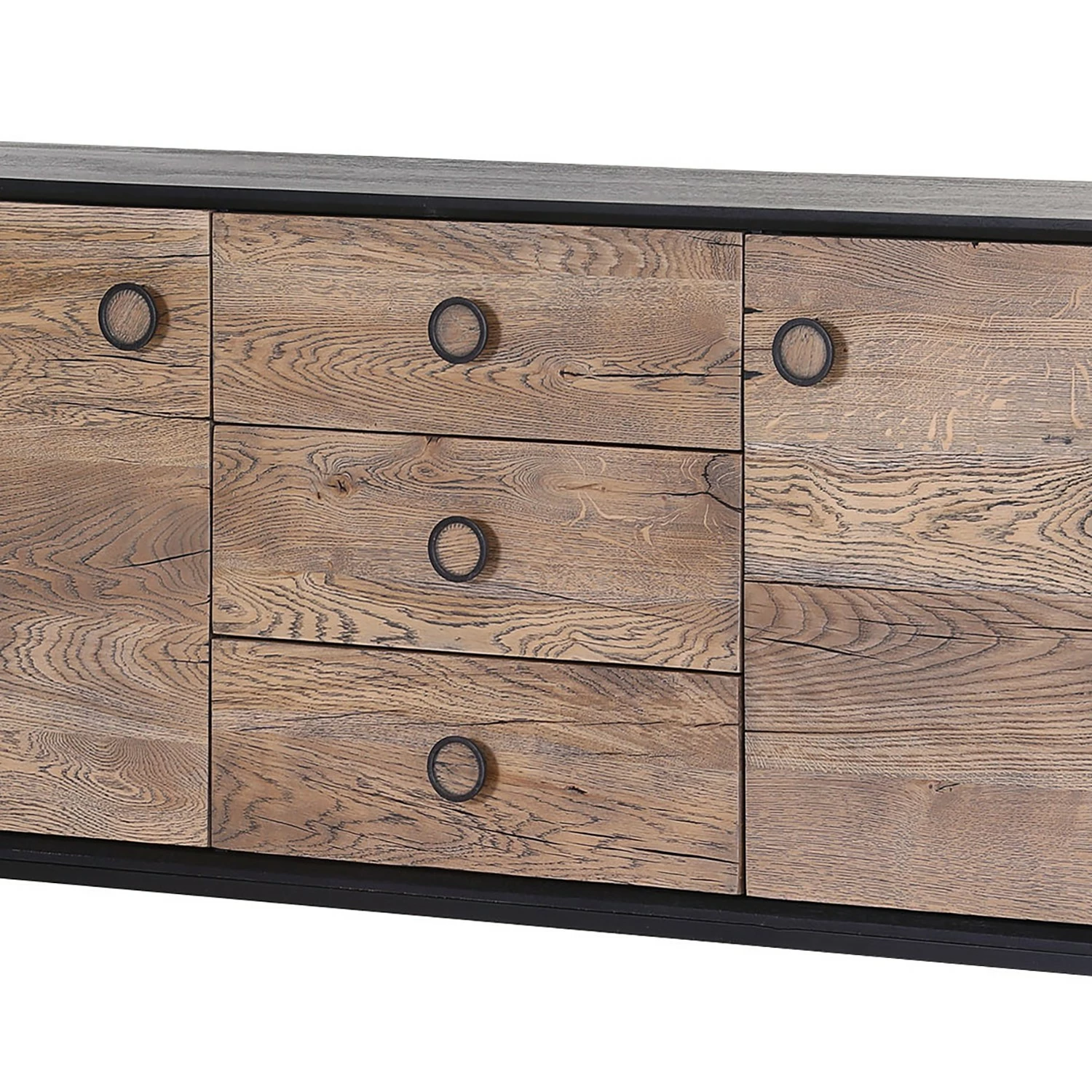 Red Living Sideboard Bayamon - Eiche & Akazie massiv / Metall - Eiche / Schwarz – Bild 3