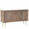 Naturoo Sideboard Turlock - Mango massiv / Metall - Mango / Gold