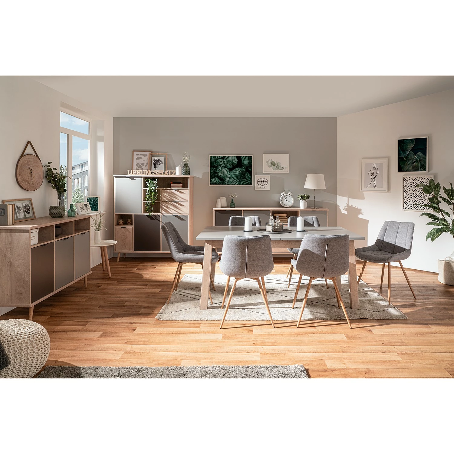 Mørteens Sideboard Elysian - Grau / Eiche Dekor – Bild 2