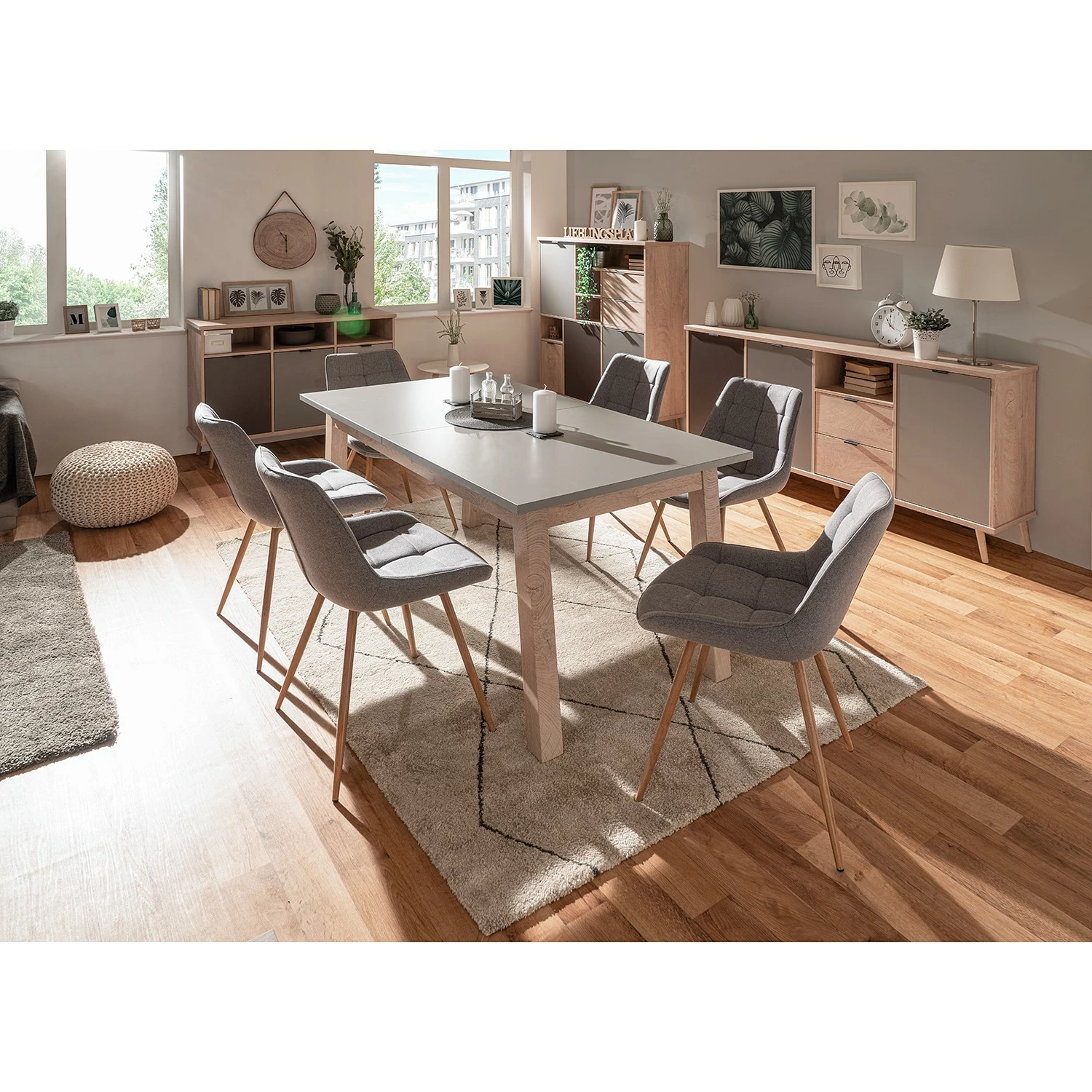 Mørteens Sideboard Elysian - Grau / Eiche Dekor – Bild 3