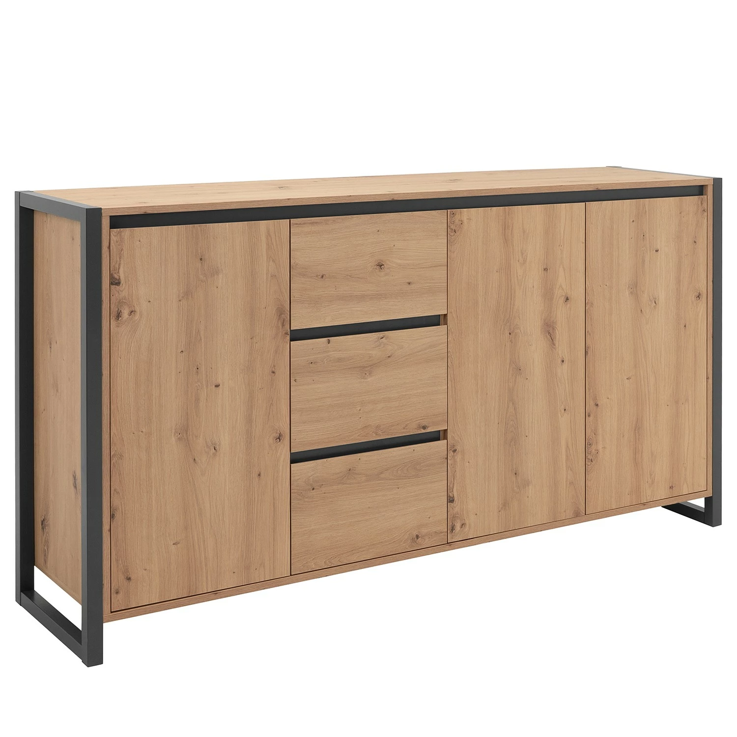 Red Living Sideboard Denville - Eiche Artisan Dekor / Anthrazit