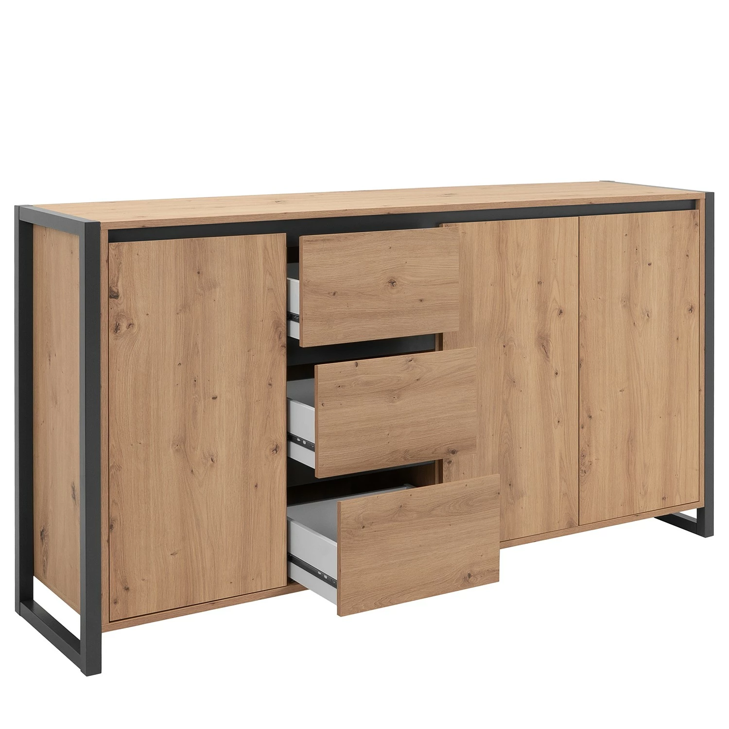 Red Living Sideboard Denville - Eiche Artisan Dekor / Anthrazit – Bild 9