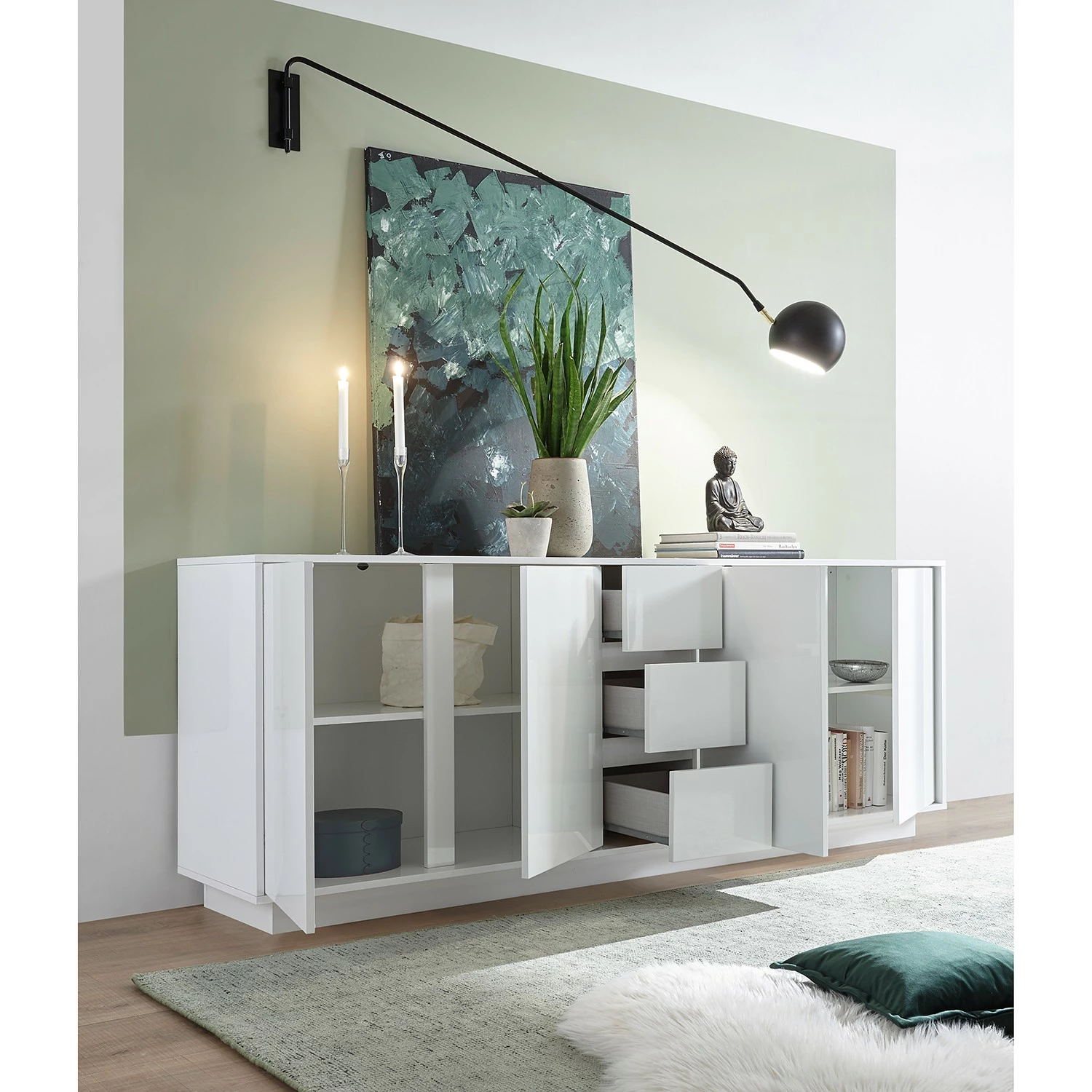 LC Spa Sideboard Ice II - Hochglanz Weiß – Bild 3