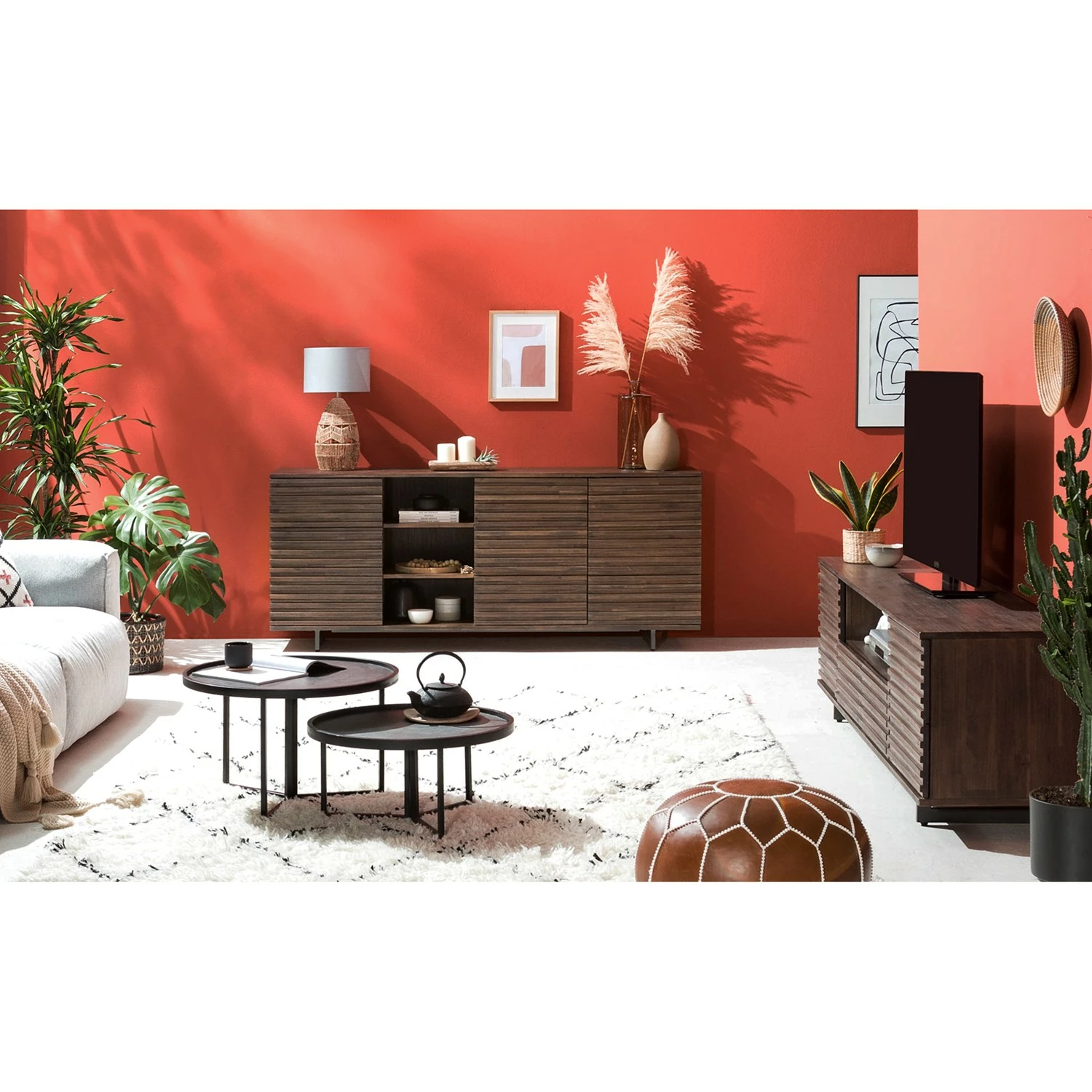 Studio Copenhagen Sideboard Kirley III - Akazie massiv - Akazie Dunkel – Bild 2