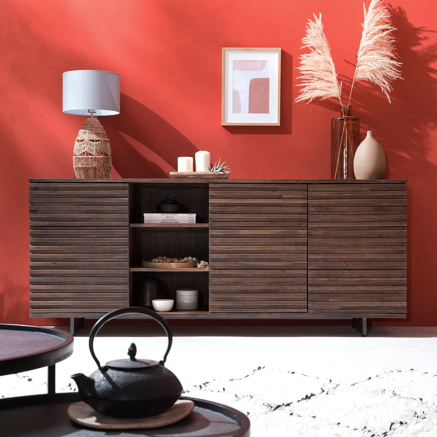 Studio Copenhagen Sideboard Kirley III - Akazie massiv - Akazie Dunkel – Bild 9