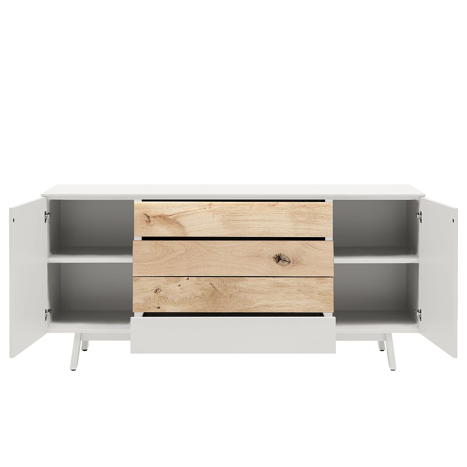 GWINNER Sideboard Misano - Weiß / Wildeiche - Ohne Beleuchtung – Bild 2