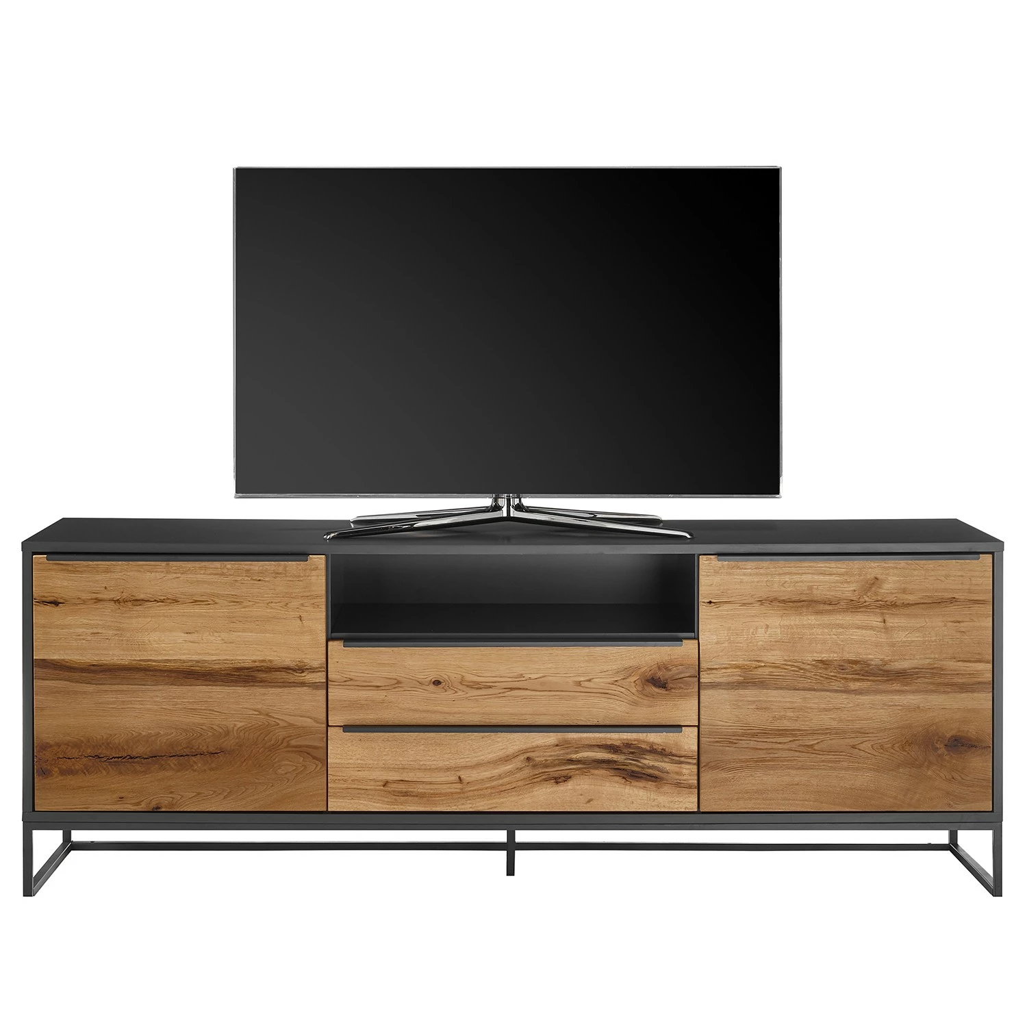 Red Living Sideboard Barview II - Echtholzfurnier - Eiche / Anthrazit – Bild 5