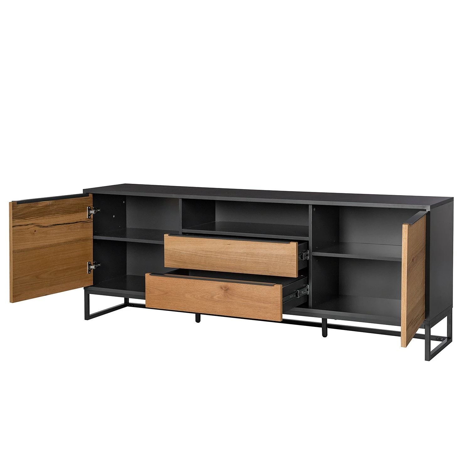 Red Living Sideboard Barview II - Echtholzfurnier - Eiche / Anthrazit – Bild 10