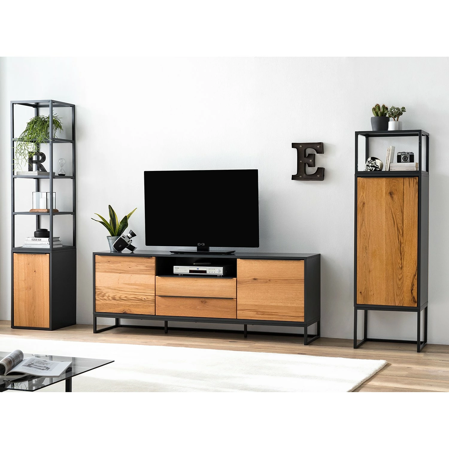 Red Living Sideboard Barview II - Echtholzfurnier - Eiche / Anthrazit – Bild 4