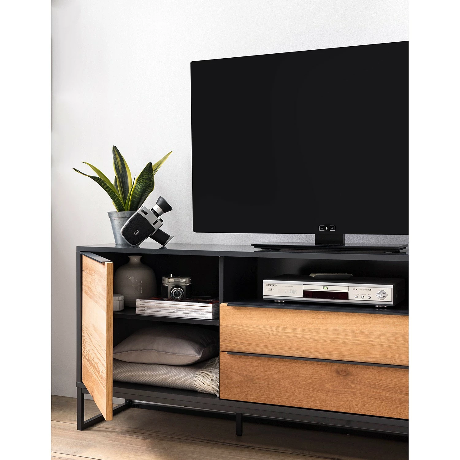 Red Living Sideboard Barview II - Echtholzfurnier - Eiche / Anthrazit – Bild 23