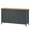 Maison Belfort Sideboard Rivery III - Kiefer massiv - Anthrazit