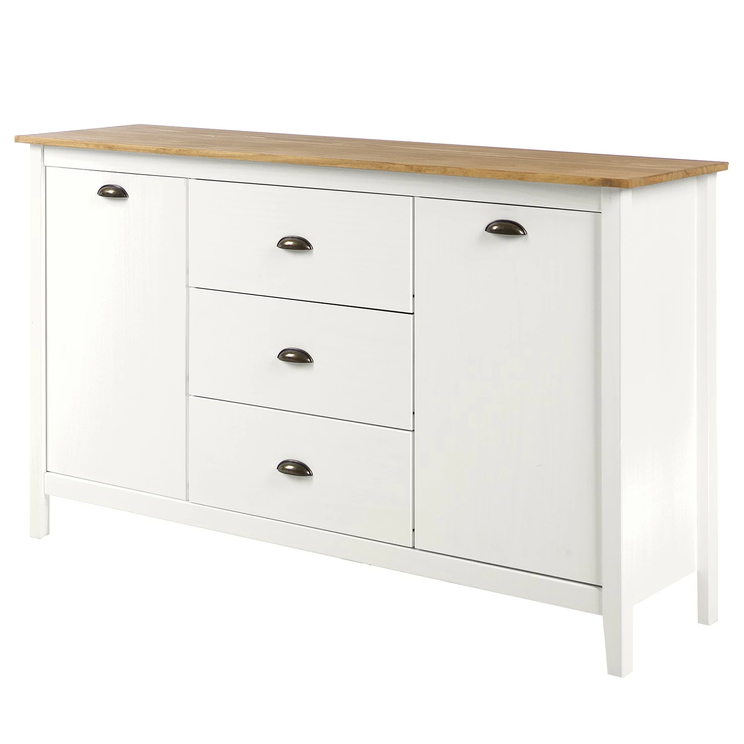 Maison Belfort Sideboard Rivery III - Kiefer massiv - Weiß