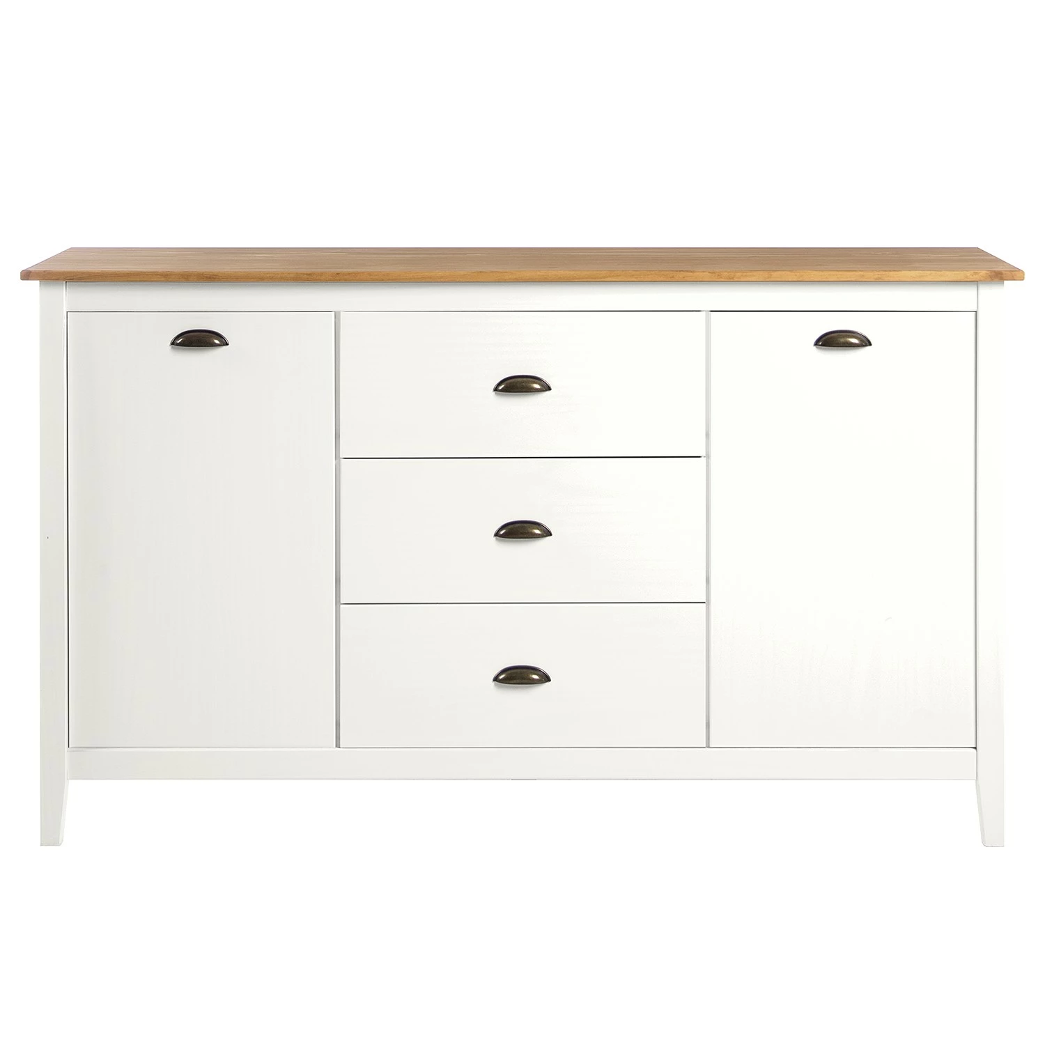 Maison Belfort Sideboard Rivery III - Kiefer massiv - Weiß – Bild 4