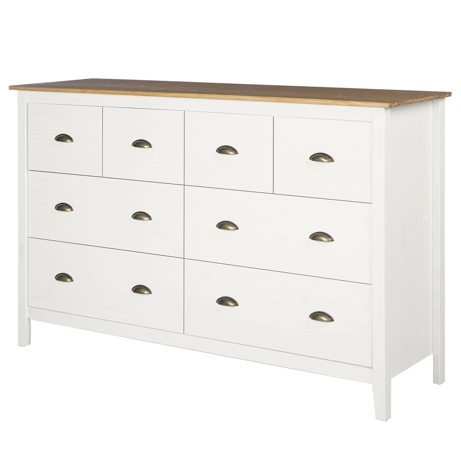 Maison Belfort Sideboard Rivery II - Kiefer massiv - Weiß