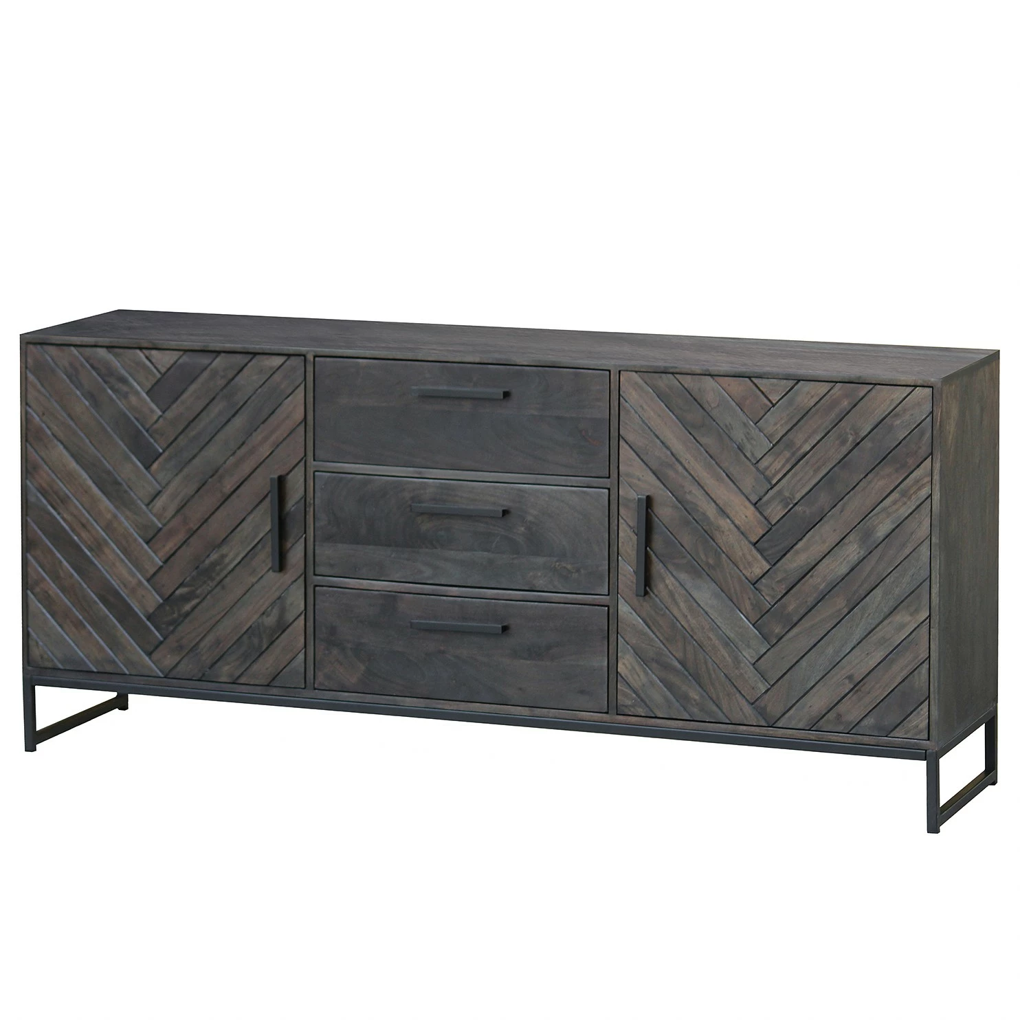 Jack & Alice Sideboard Loga - Akazie massiv / Eisen - Akazie Grau
