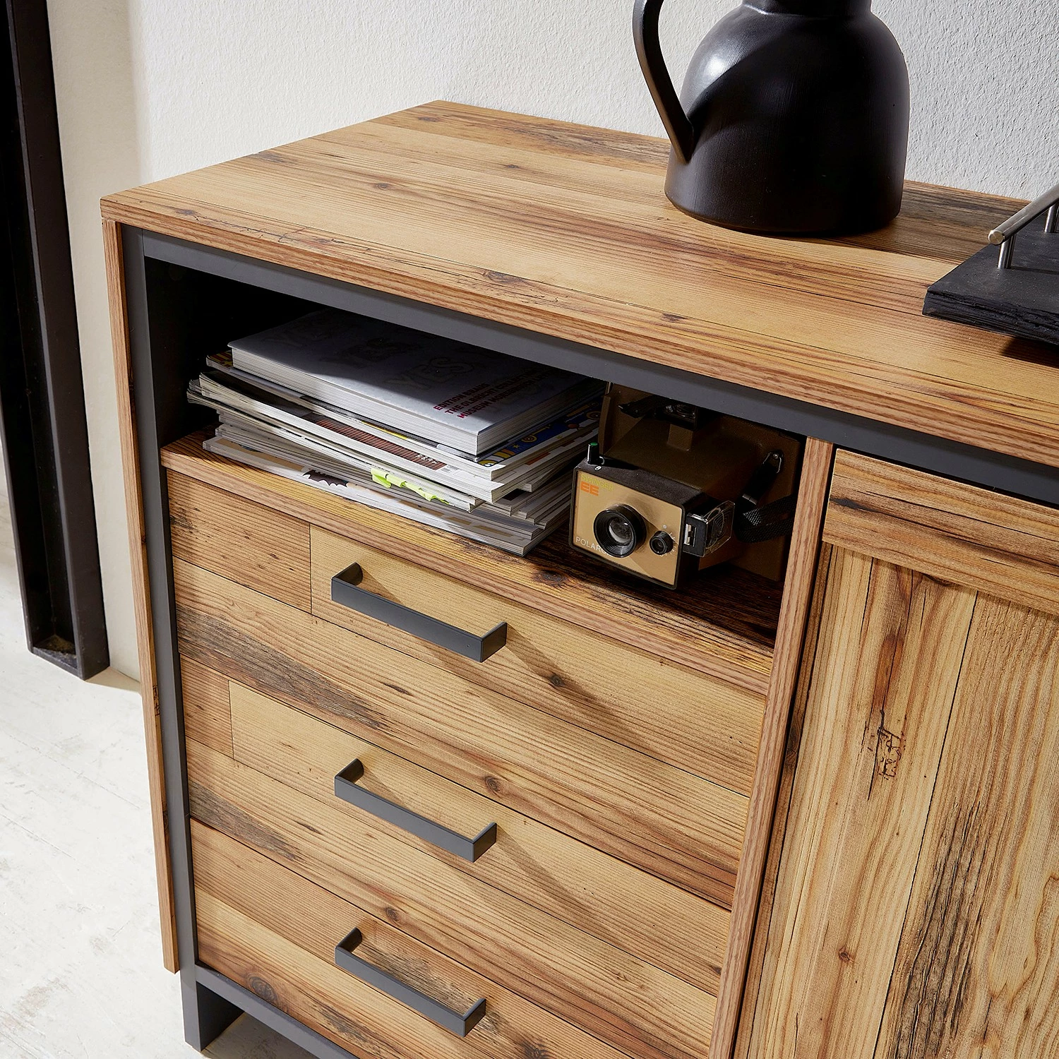 Ridgevalley Sideboard Priay - Lärche Dekor / Graphit – Bild 7