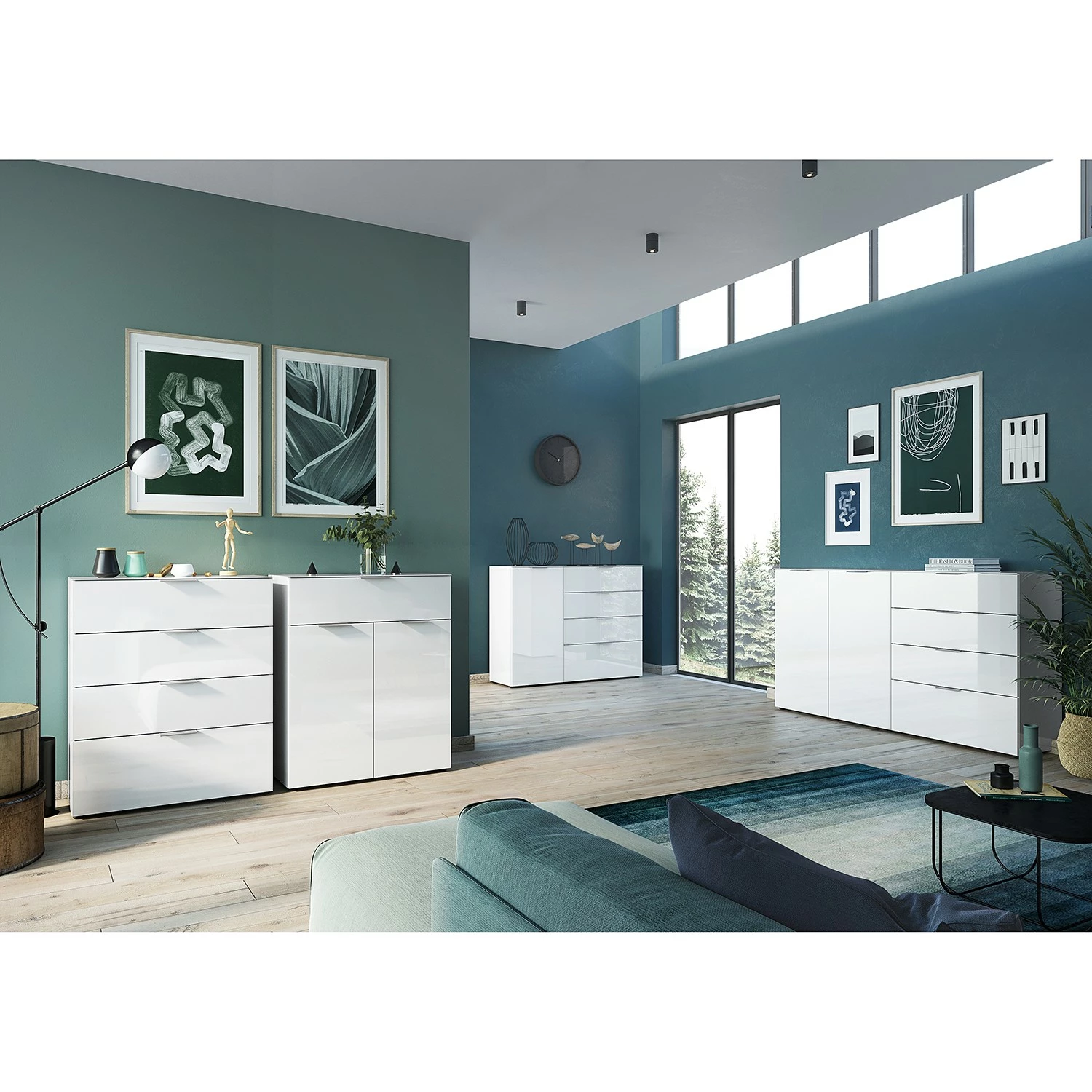 Germania Sideboard Oakland I - Glas - Weiß – Bild 2