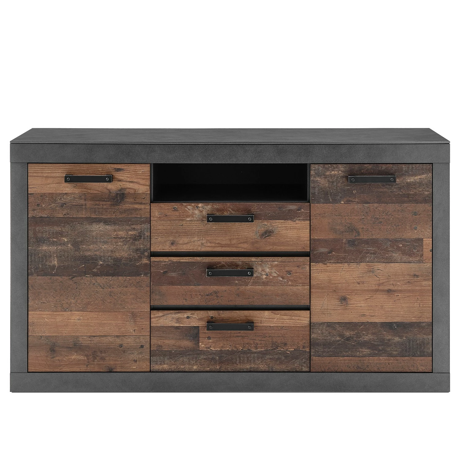 Red Living Sideboard Buzan - Altholz Dekor / Anthrazit – Bild 5