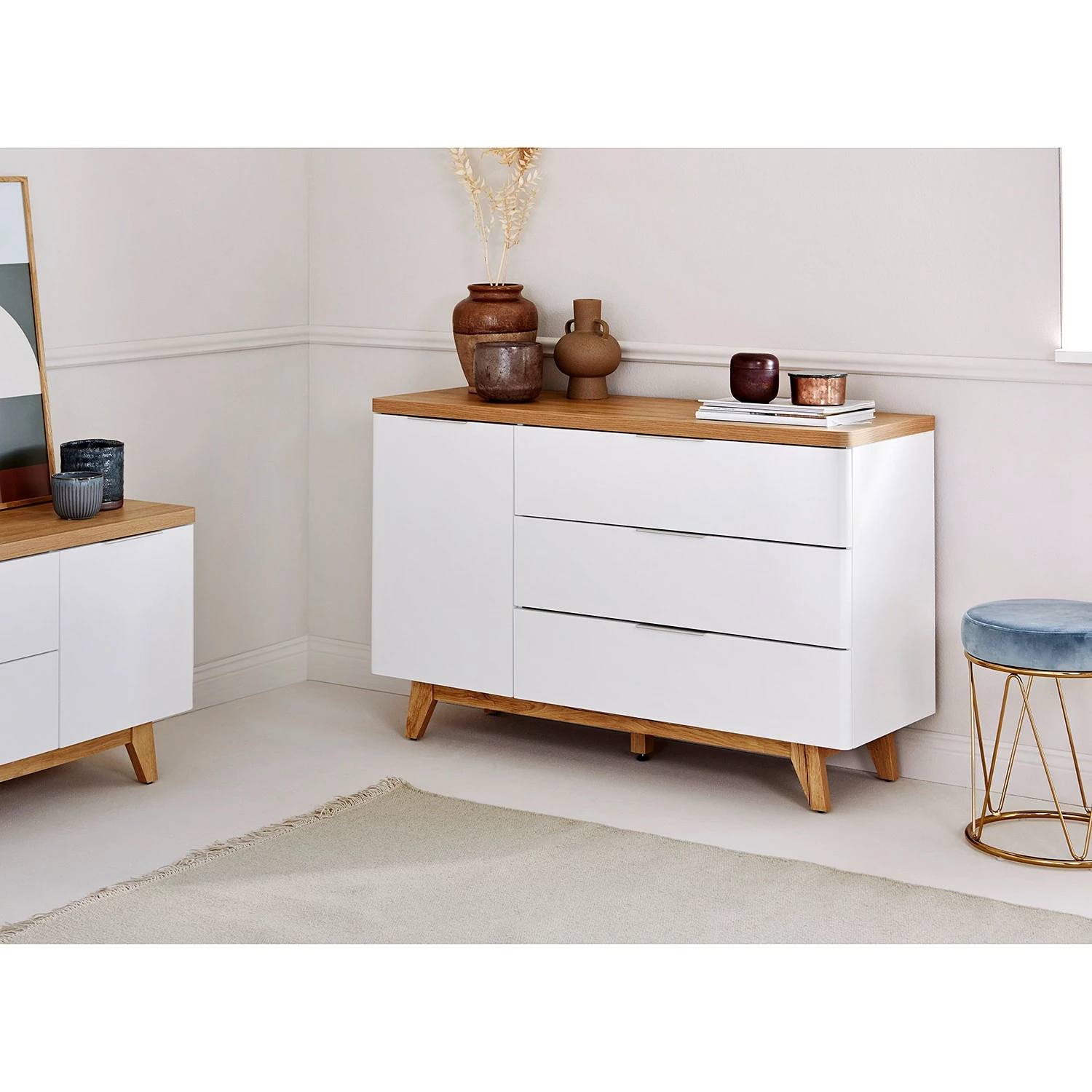 Jahnke Sideboard Libre - Kerneiche Dekor / Matt Weiß – Bild 2