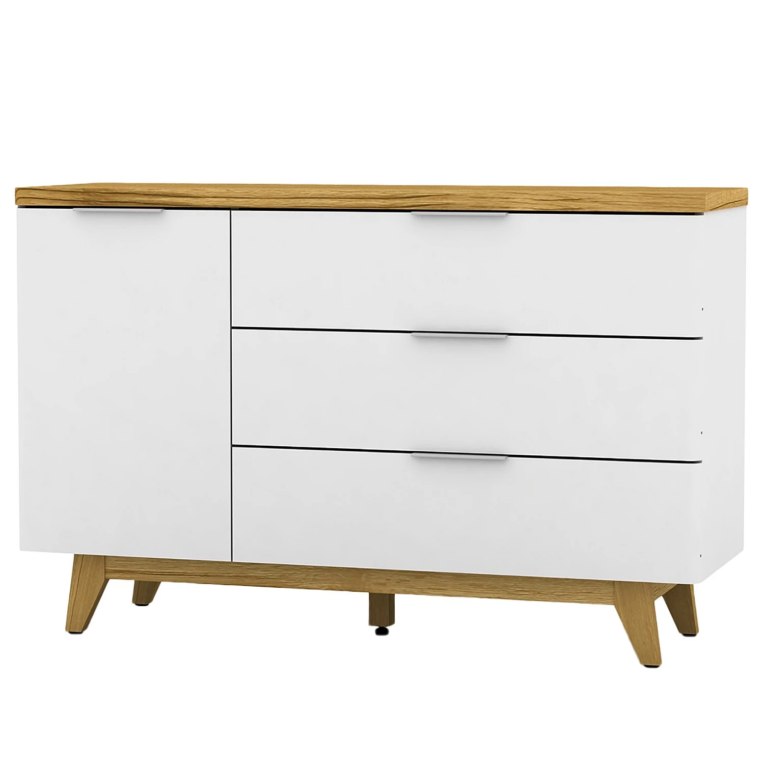 Jahnke Sideboard Libre - Kerneiche Dekor / Matt Weiß