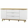 Jahnke Sideboard Libre I - Kerneiche Dekor / Matt Weiß
