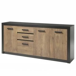 Red Living Sideboard Bozel II - Kastanie Dekor / Grau