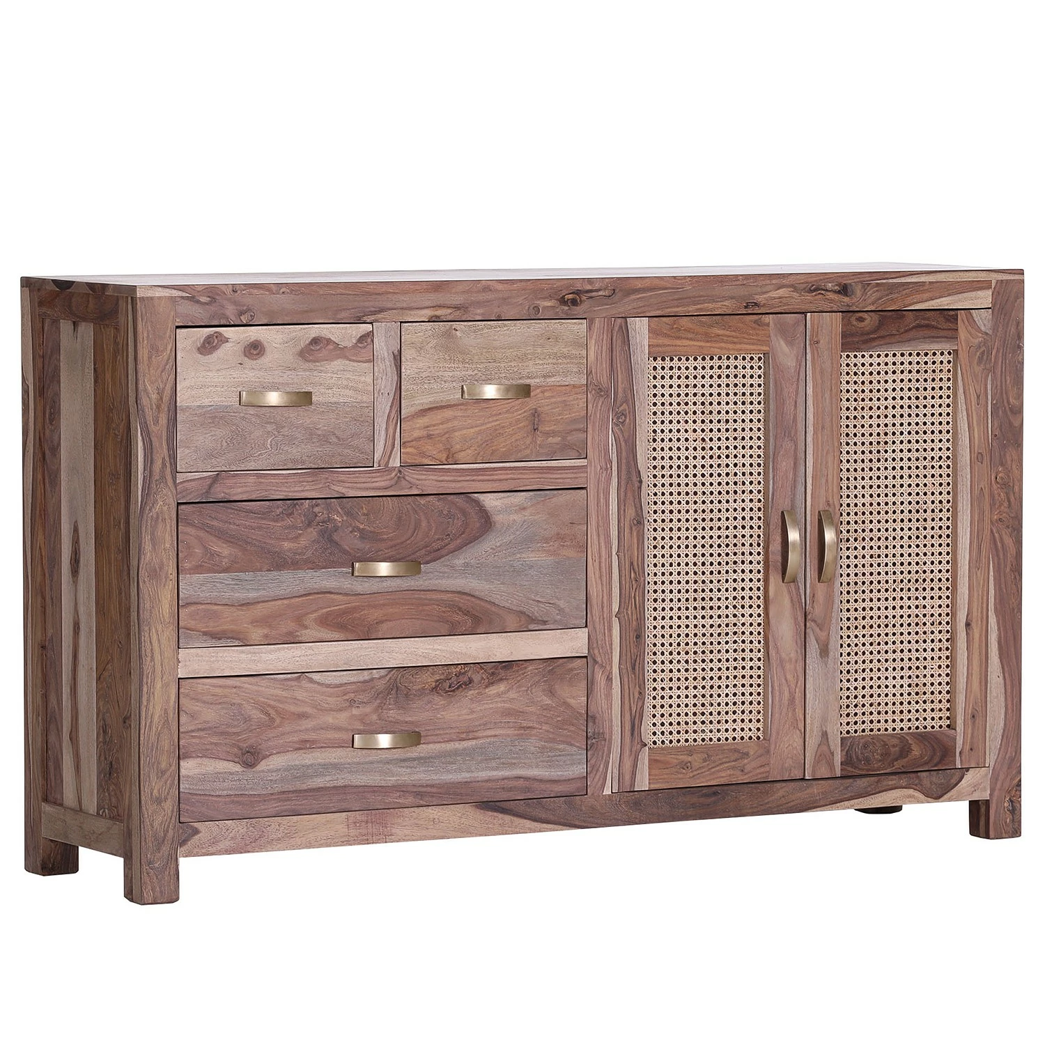 Naturoo Sideboard Rodern I - Sheesham massiv / Wiener Geflecht